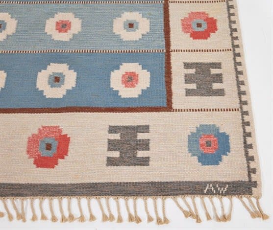 Alice Walleback, Sofia Rosa flatweave wool rug, 1960
