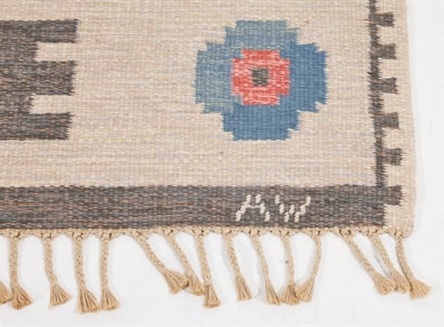 Alice Walleback, Sofia Rosa flatweave wool rug, 1960