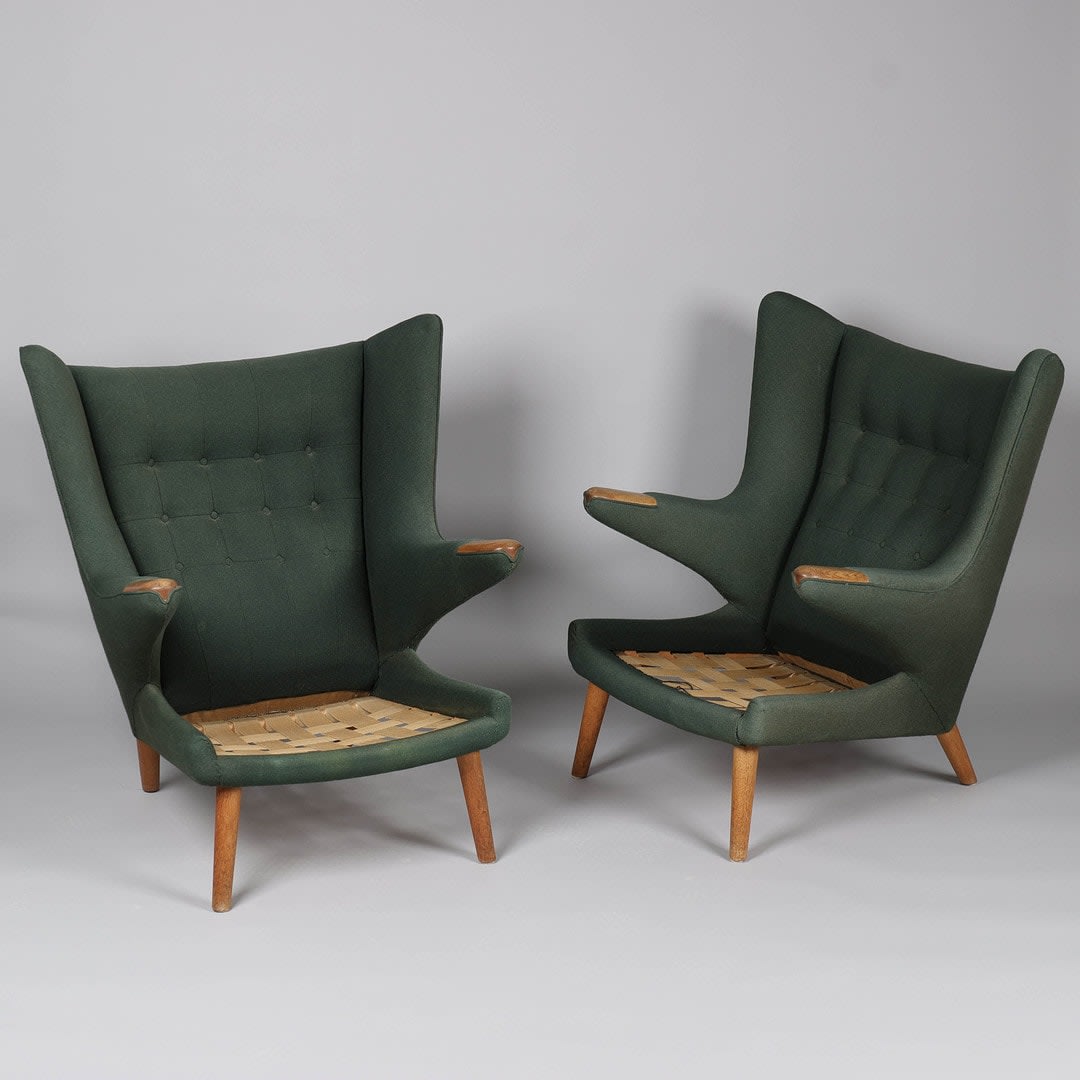 Hans Wegner, A pair pf Papa bear model AP-19 armchairs, 1950's