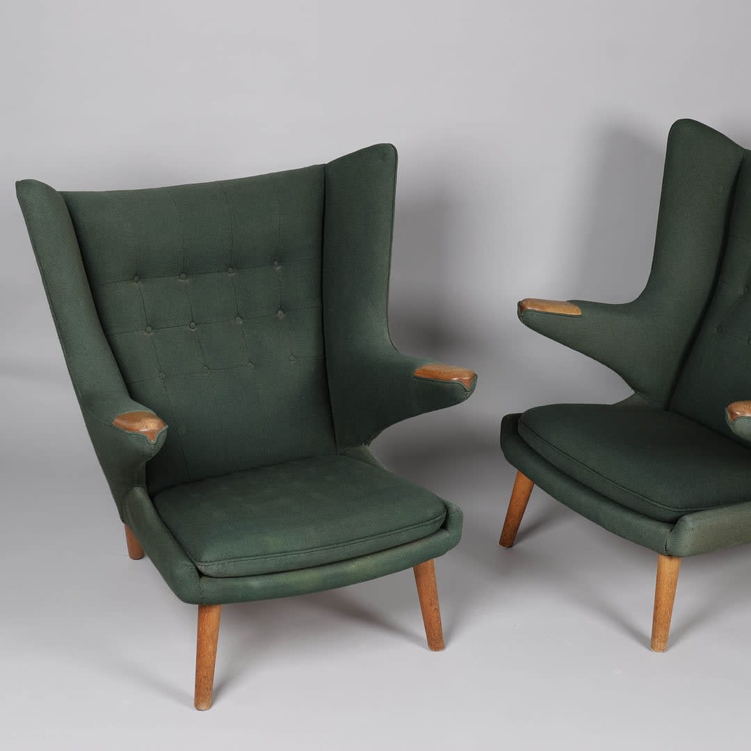 Hans Wegner, A pair pf Papa bear model AP-19 armchairs, 1950's