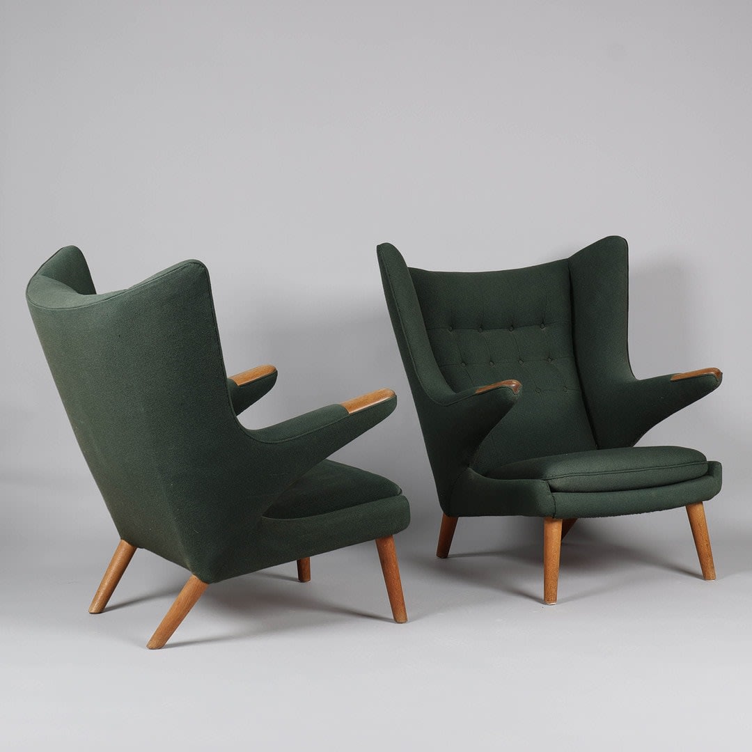 Hans Wegner, A pair pf Papa bear model AP-19 armchairs, 1950's