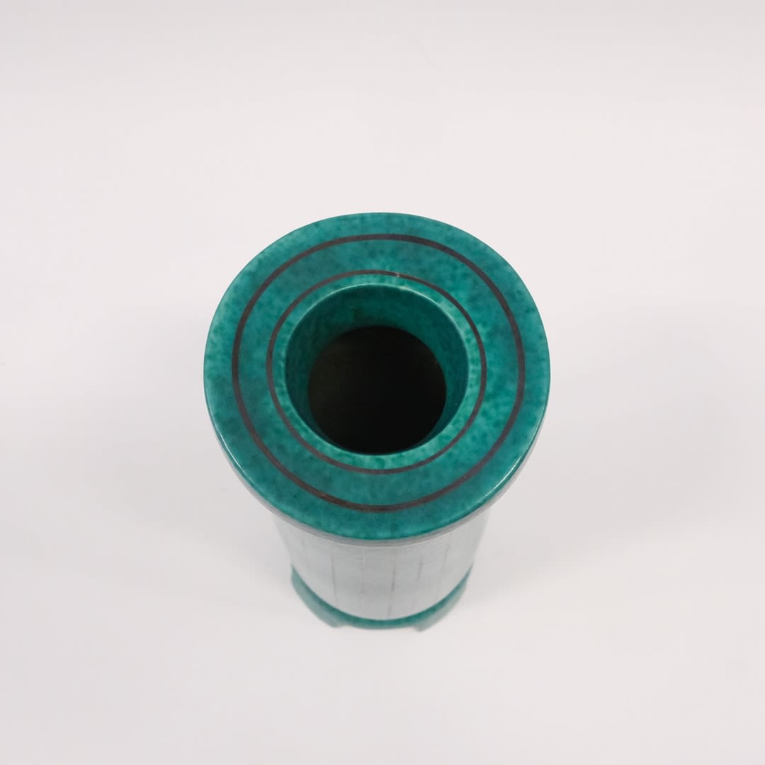 Wilhelm Kåge, Stripped Argenta Vase, 1950's