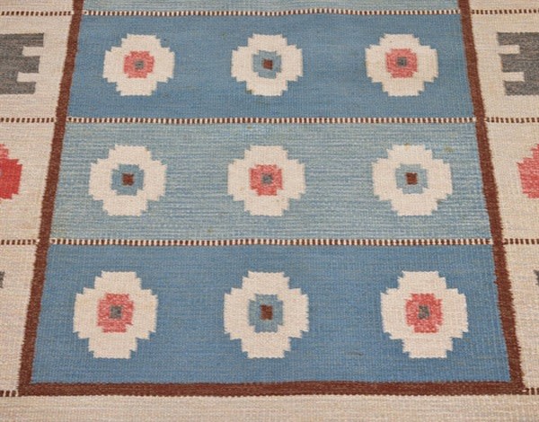 Alice Walleback, Sofia Rosa flatweave wool rug, 1960