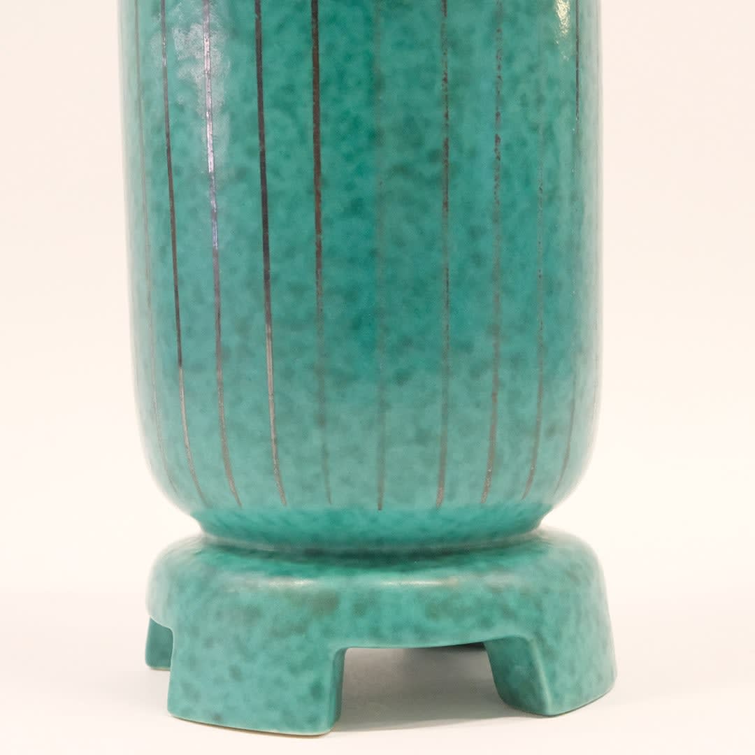 Wilhelm Kåge, Stripped Argenta Vase, 1950's