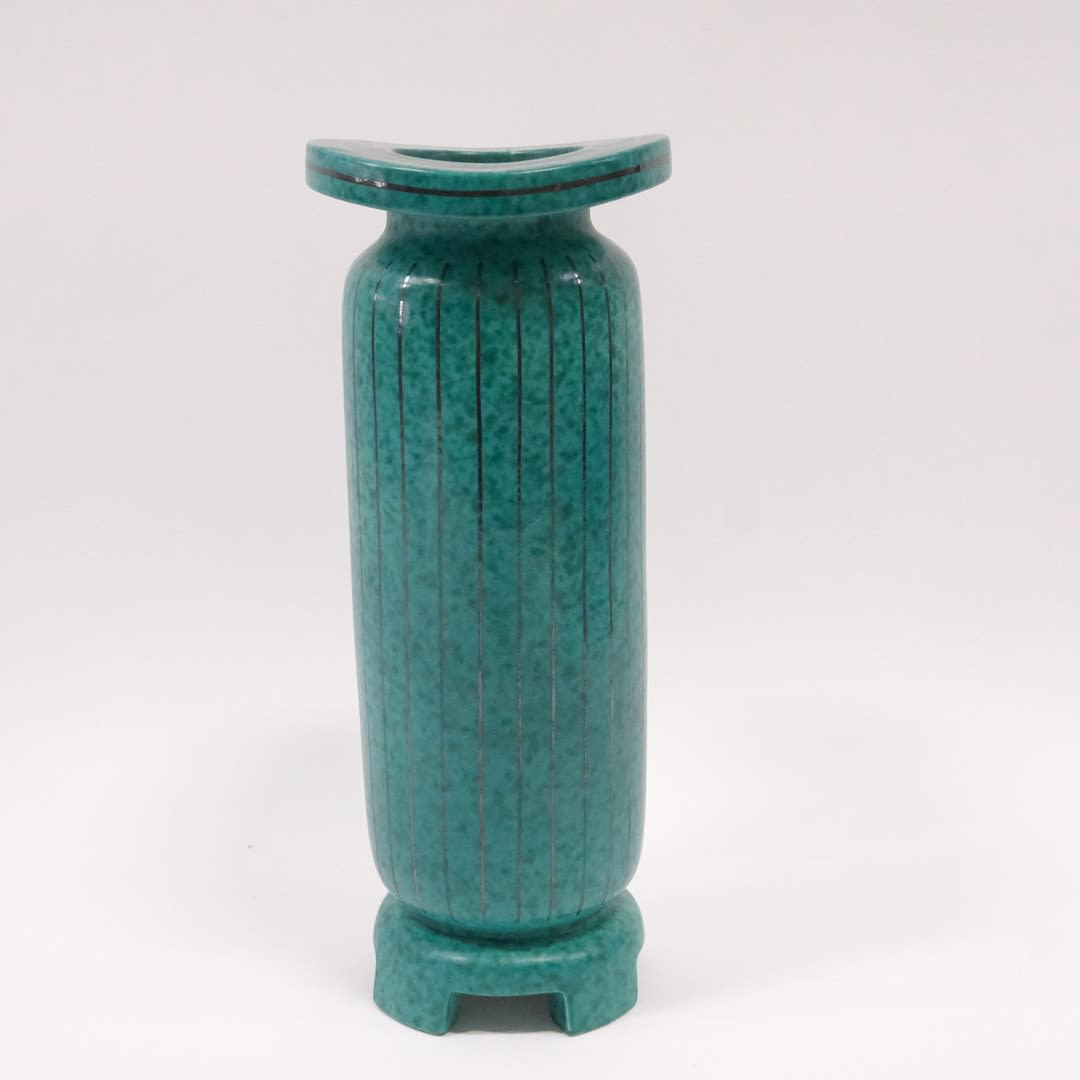 Wilhelm Kåge, Stripped Argenta Vase, 1950's
