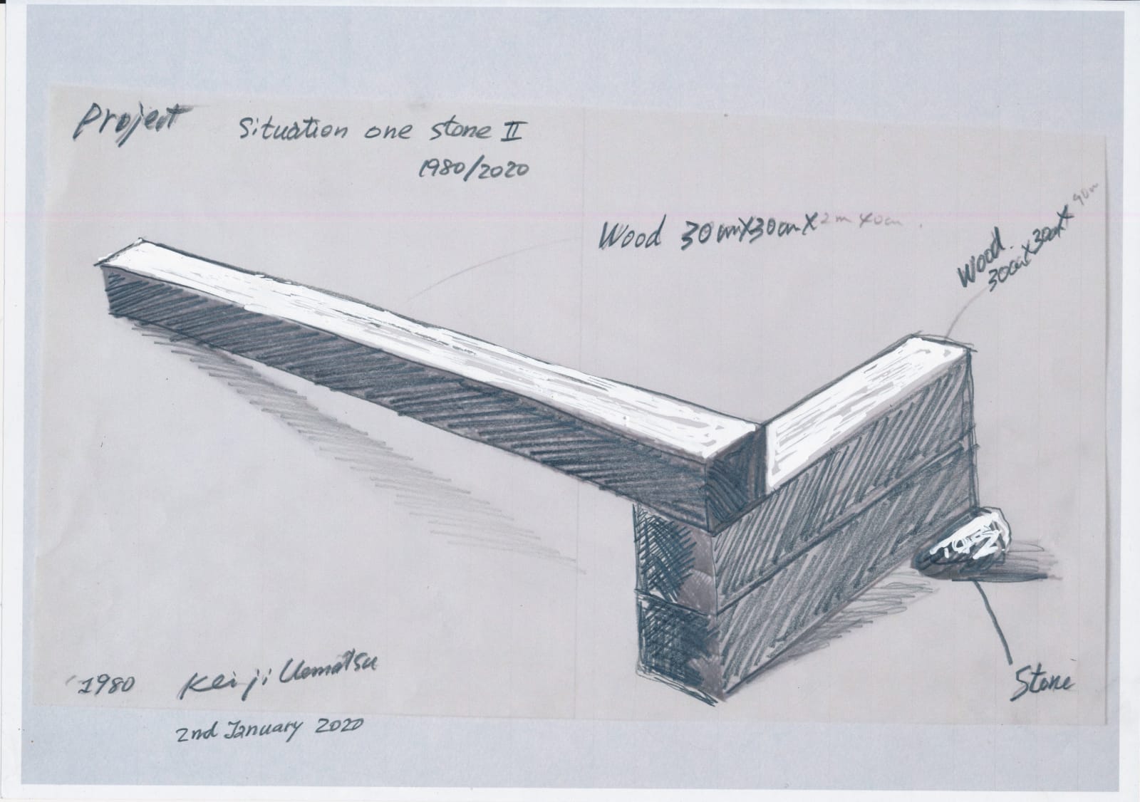 Keiji Uematsu, Situation One Stone II Drawing, 2020