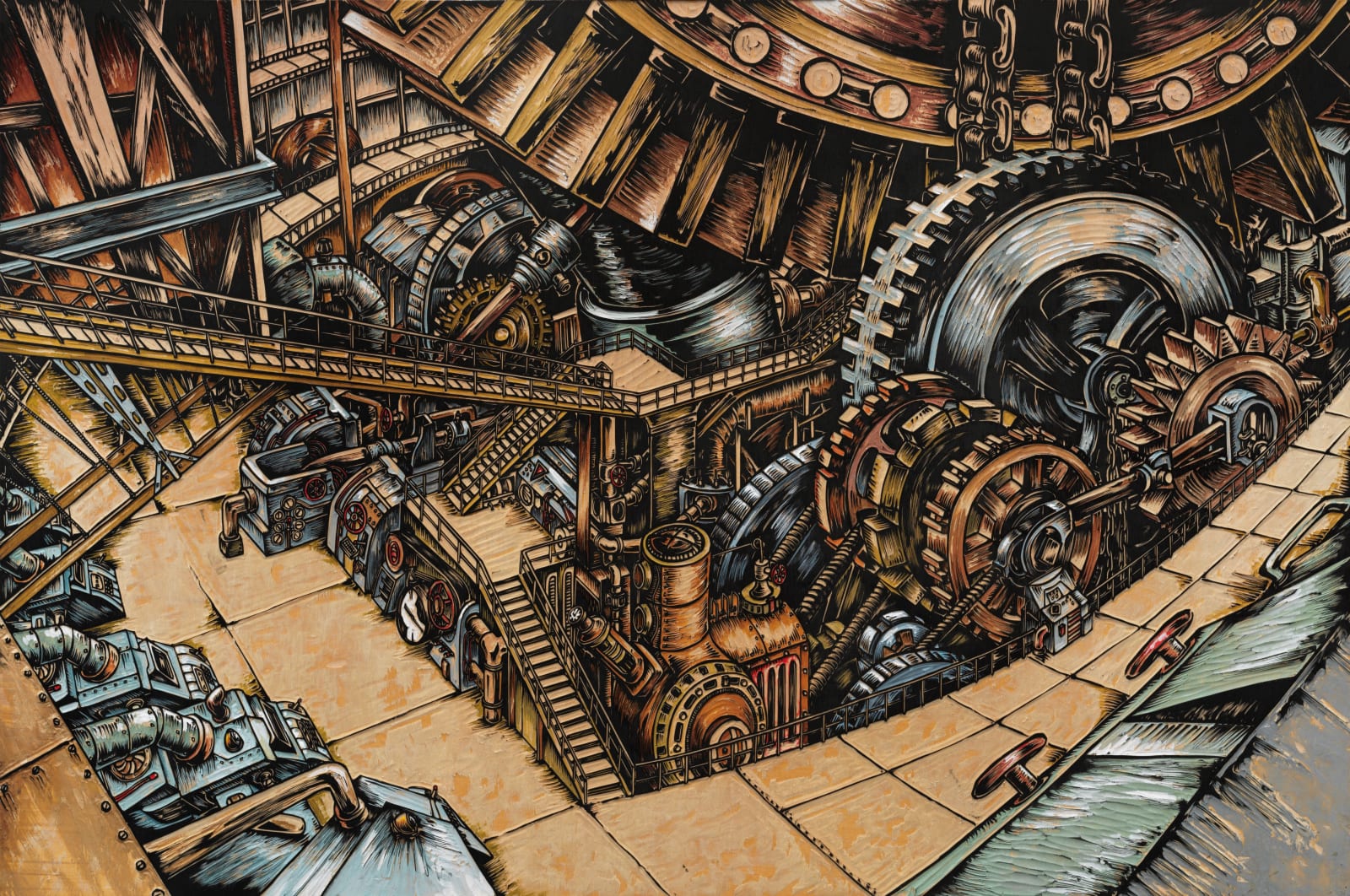 SUN Xun, "Magic of Atlas" Scene Design of Luocha - Inside the Battery “魔法星图”之螺刹场景设定 — 炮台内景 〈마법성도〉 나찰국 장면 디자인 - 포대 내부, 2020-2022