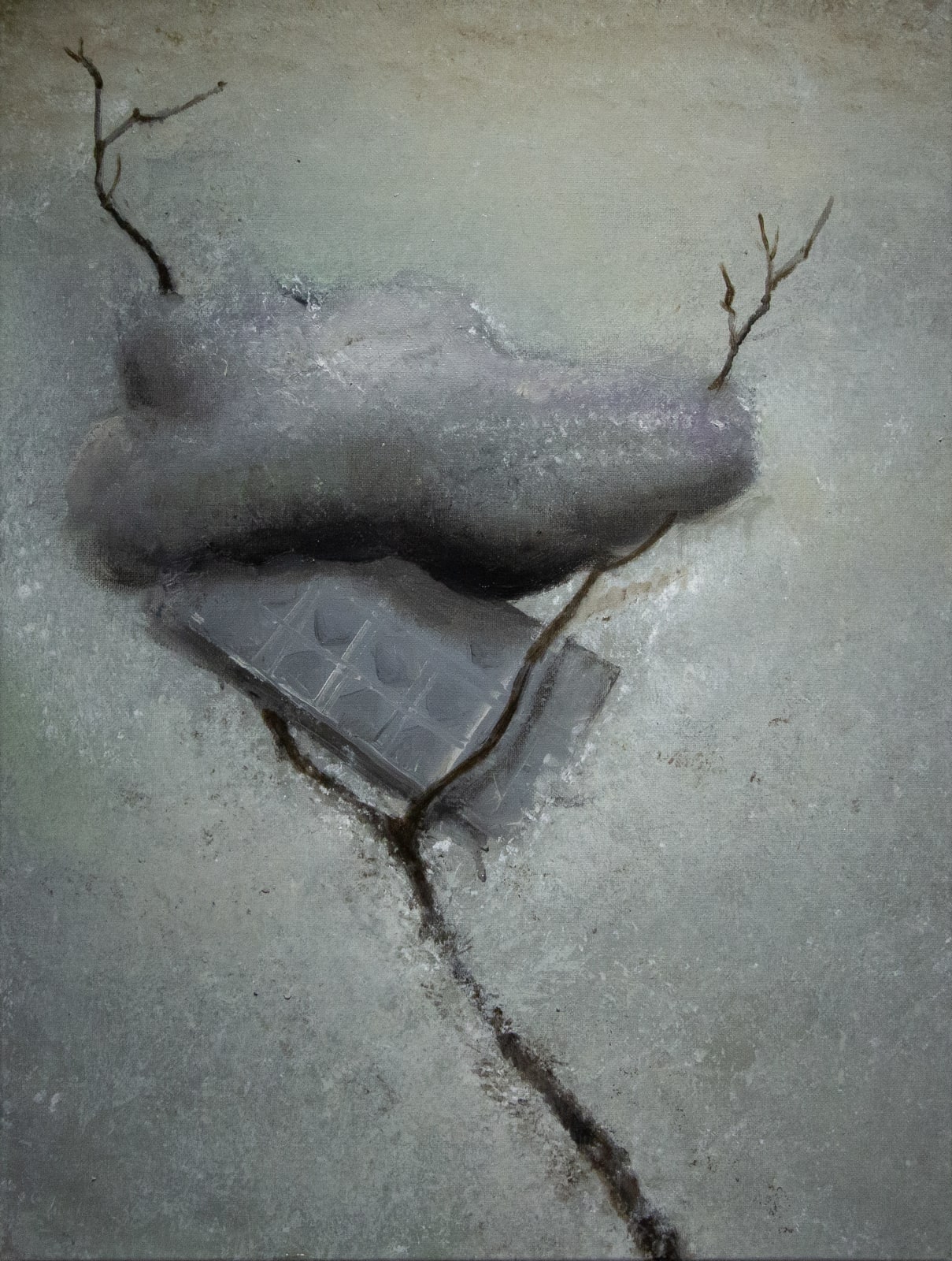 AHN Jisan, Cotton Candy Stuck Between Branches 나뭇가지에 걸린 구름과자, 2024