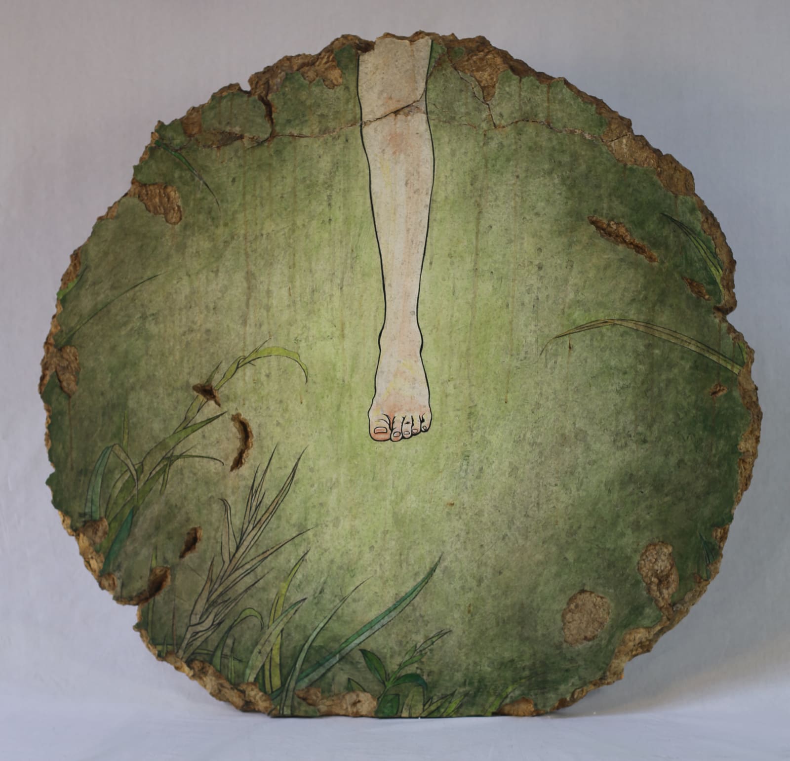 高洁 GAO Jie, 踩草地神(五棵草) Stomping on the grass God (Five Grasses), 2021
