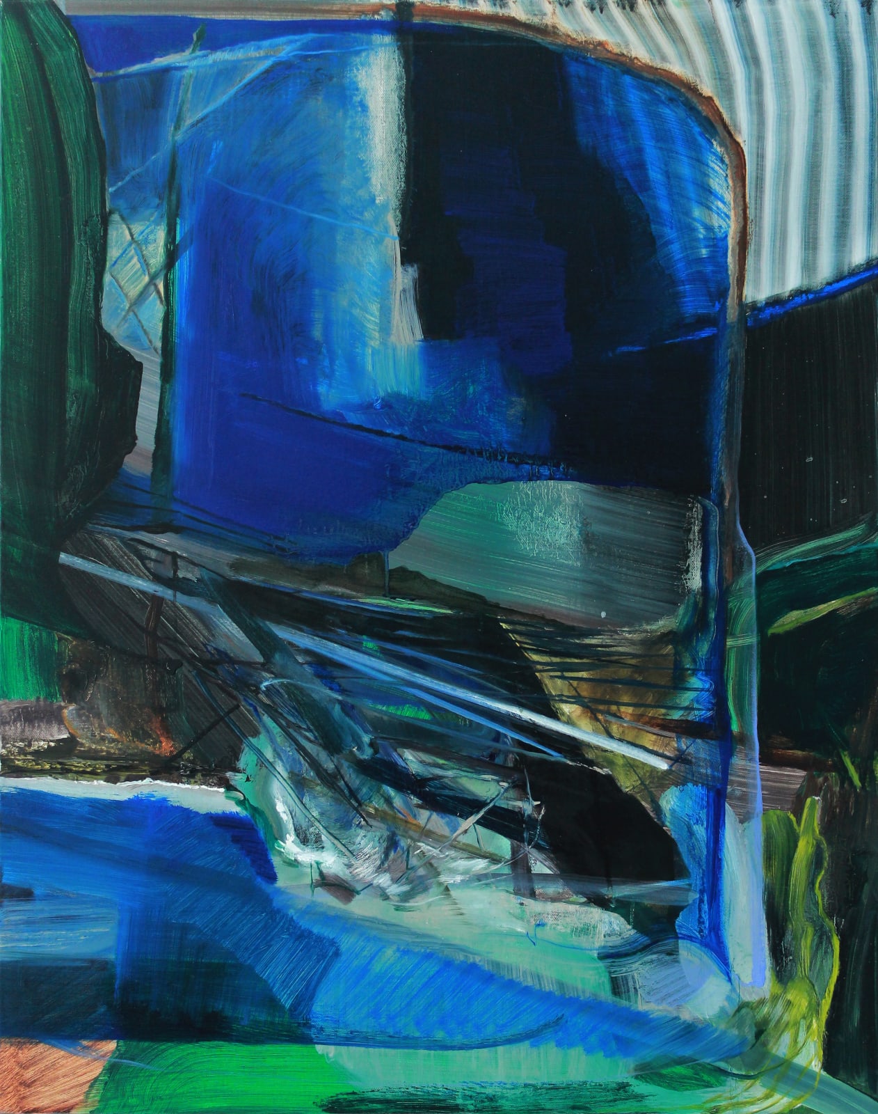 KOO Jiyoon, Blue Vinyl Curtain, 2019