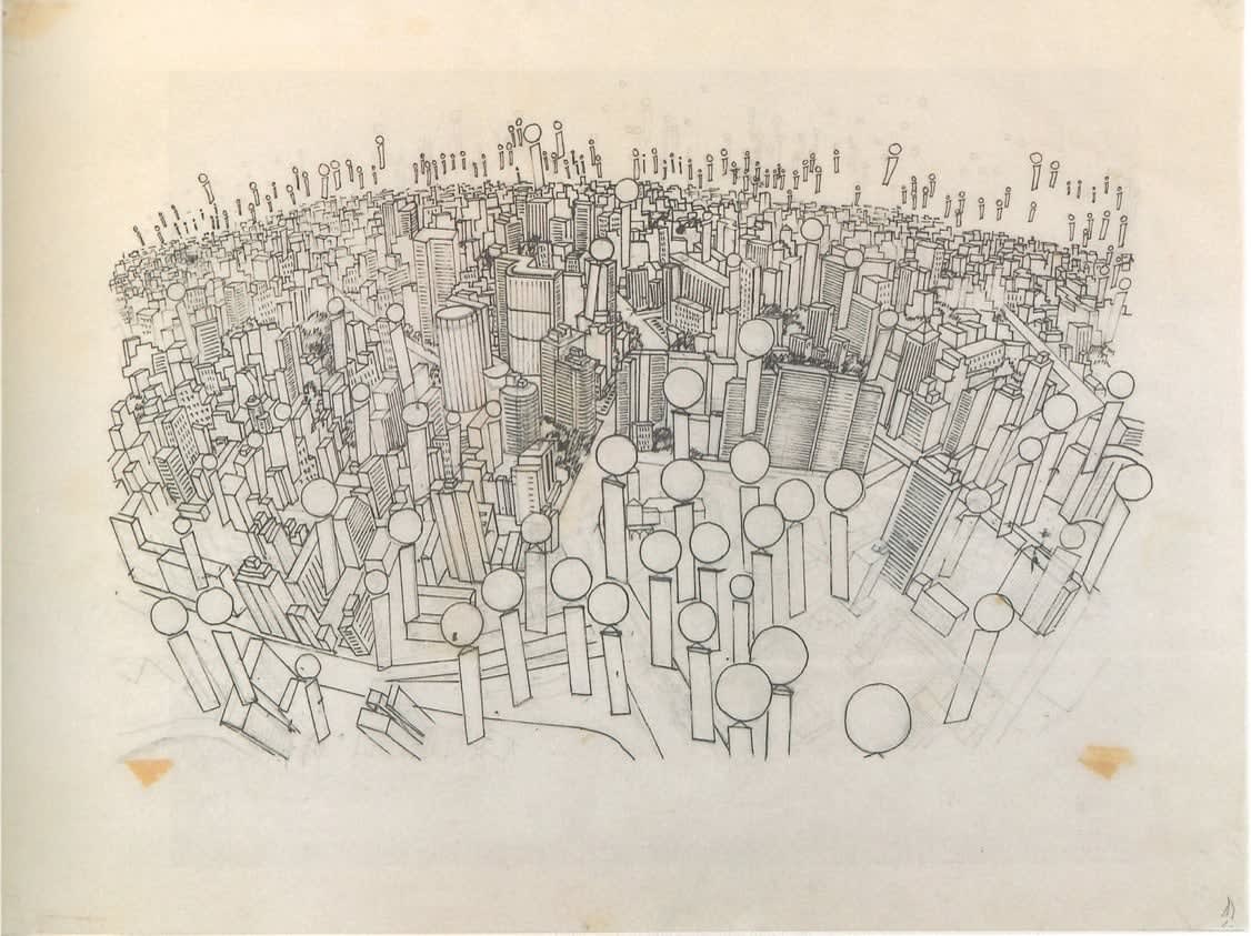 KIM Soun-Gui, Drawing for Situation Plastique III, 1972