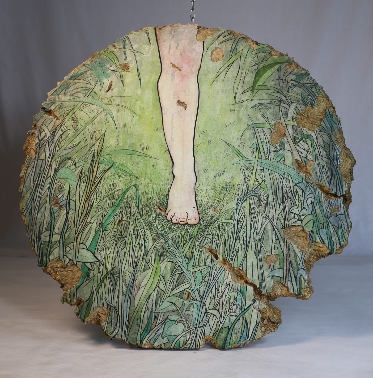 高洁 GAO Jie, 踩草地神(满园草) Stomping on the grass God (Full of grass), 2021