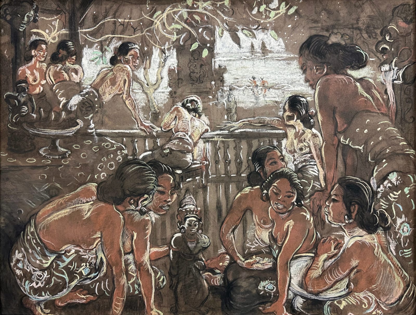 Adrien-Jean Le Mayeur de Merprès, Eleven Ladies in the Garden, c. late 1940s