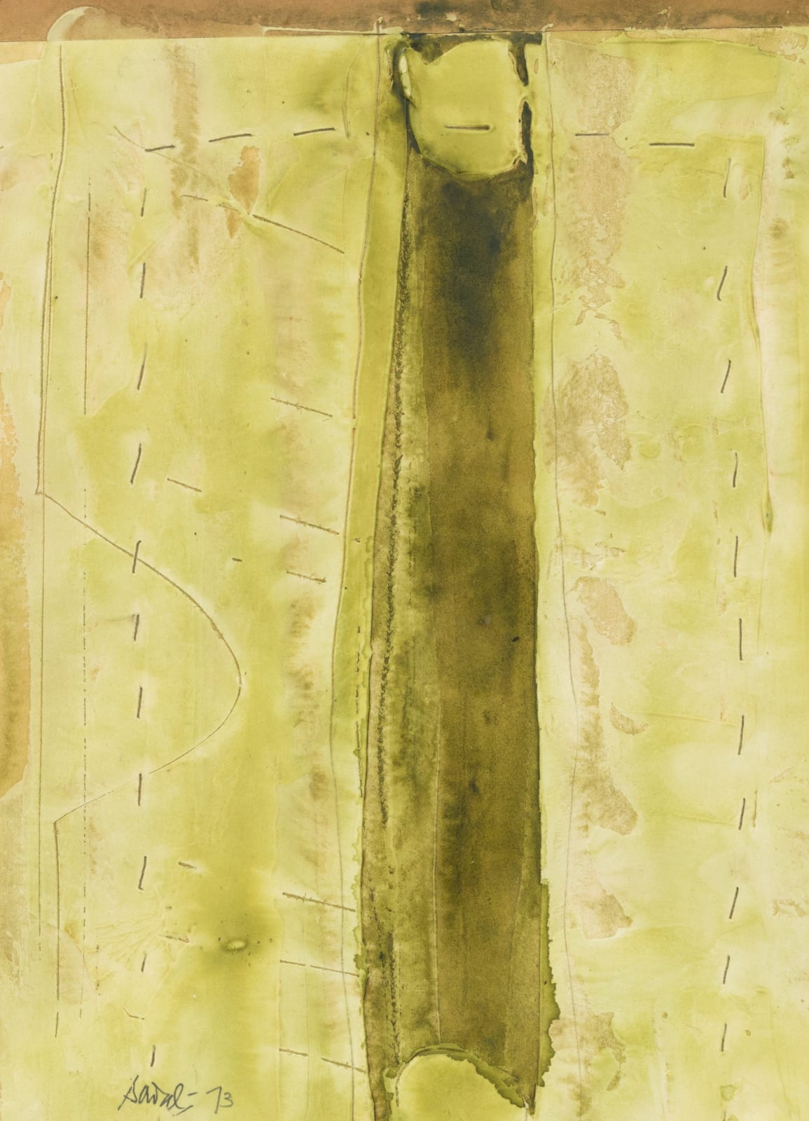 Ahmad Sadali, Abstrak / Abstract in yellow green, 1973