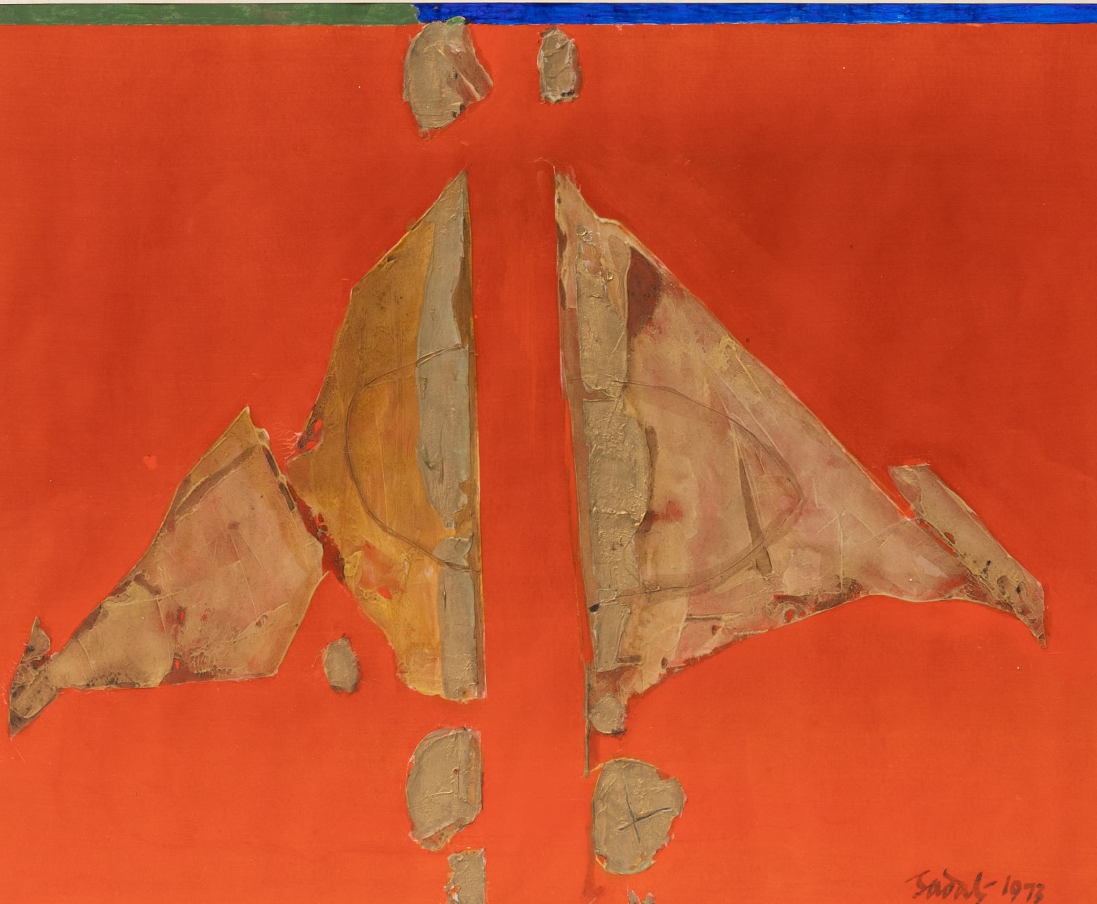 Ahmad Sadali, Abstrak / Abstract in red, 1973