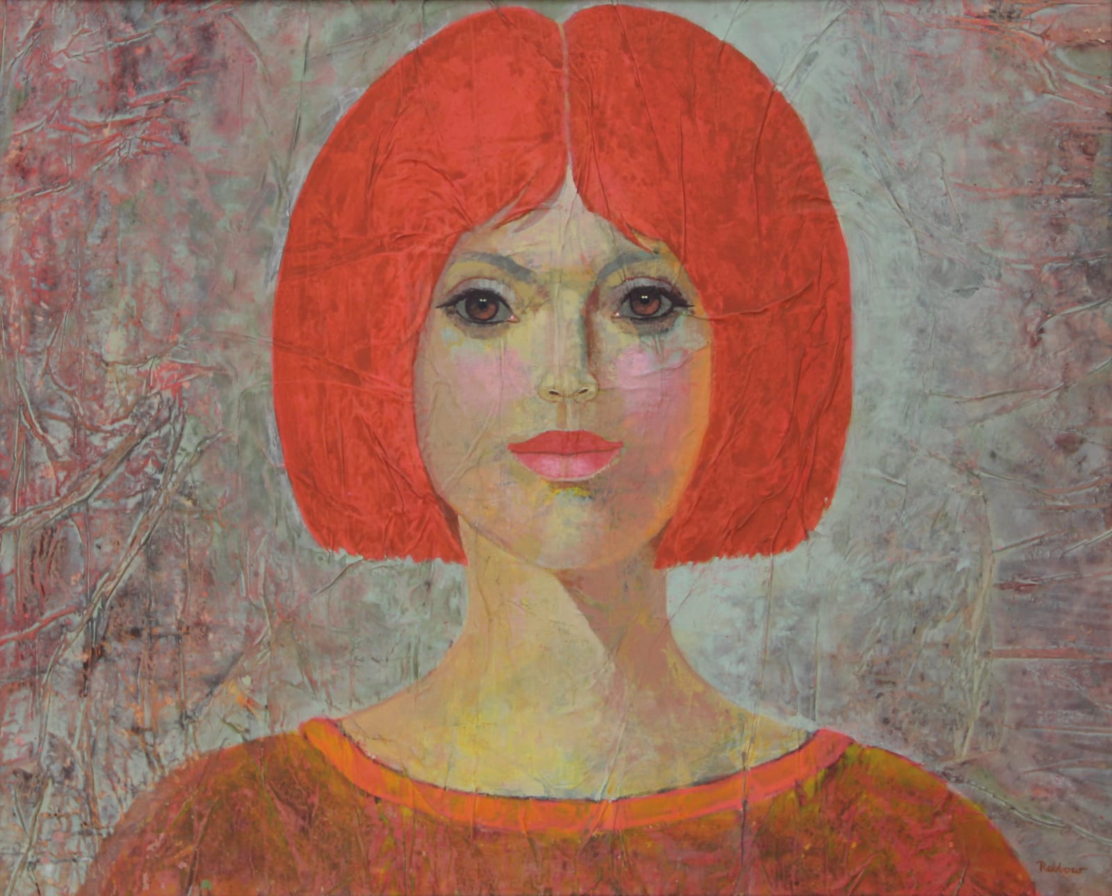 HEINZ RABBOW, YOUNG WOMAN WITH RED DRESS