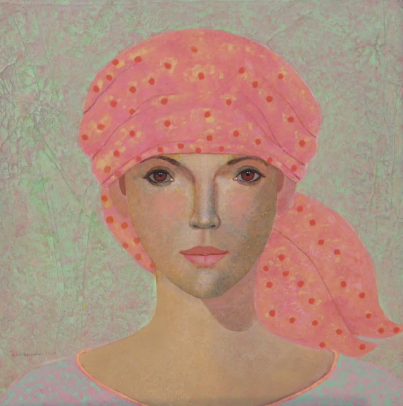 HEINZ RABBOW, YOUNG WOMAN WITH DOTTED HEADSCARF