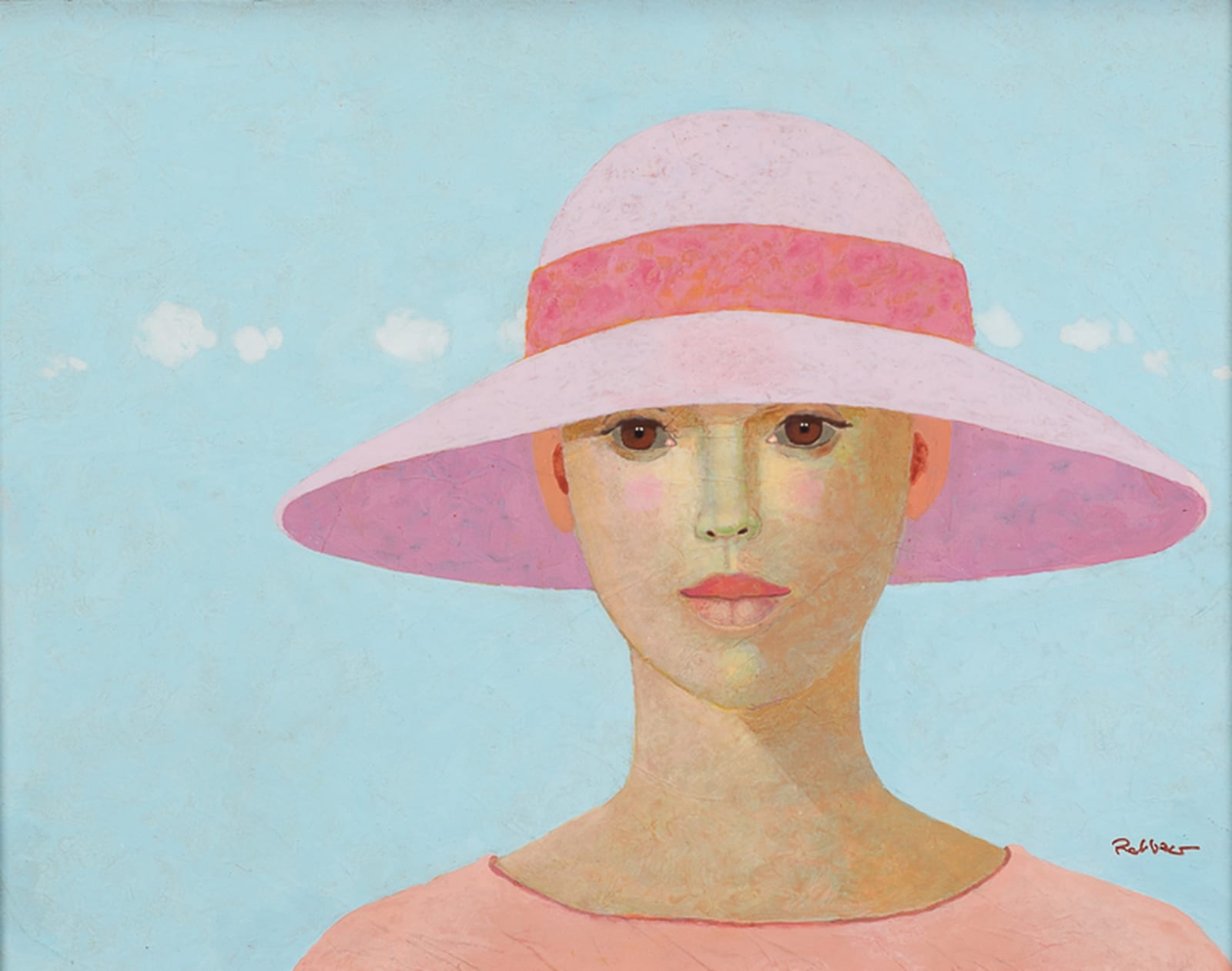 HEINZ RABBOW, WOMAN WITH SUMMER HAT