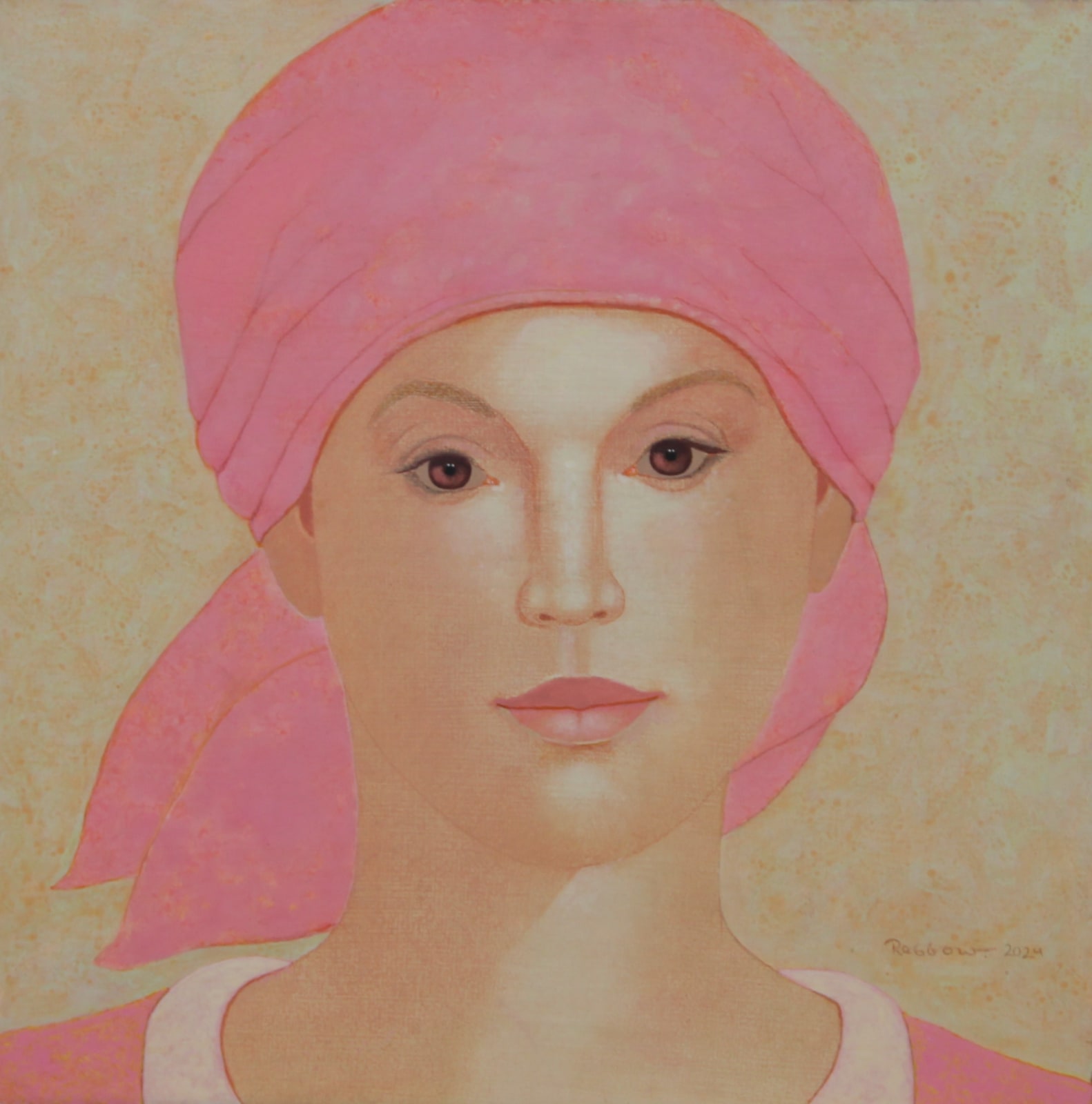 HEINZ RABBOW, YOUNG WOMAN WITH RED SCARF