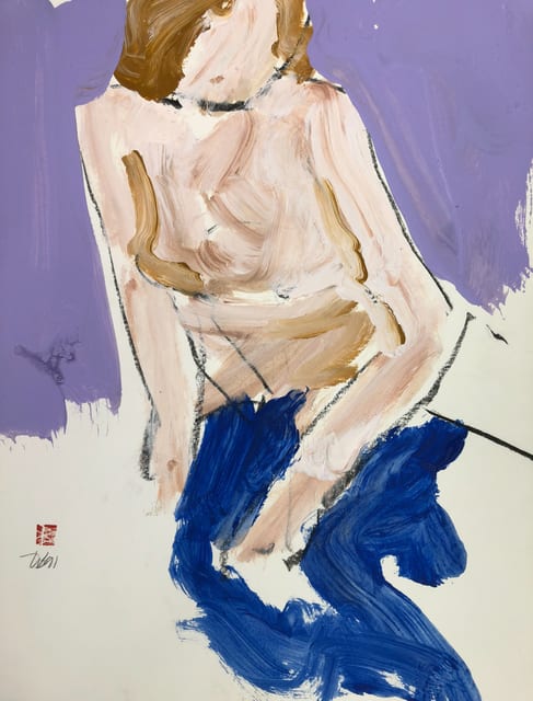 Freeman W. Butts, Nude with blanket, 1991