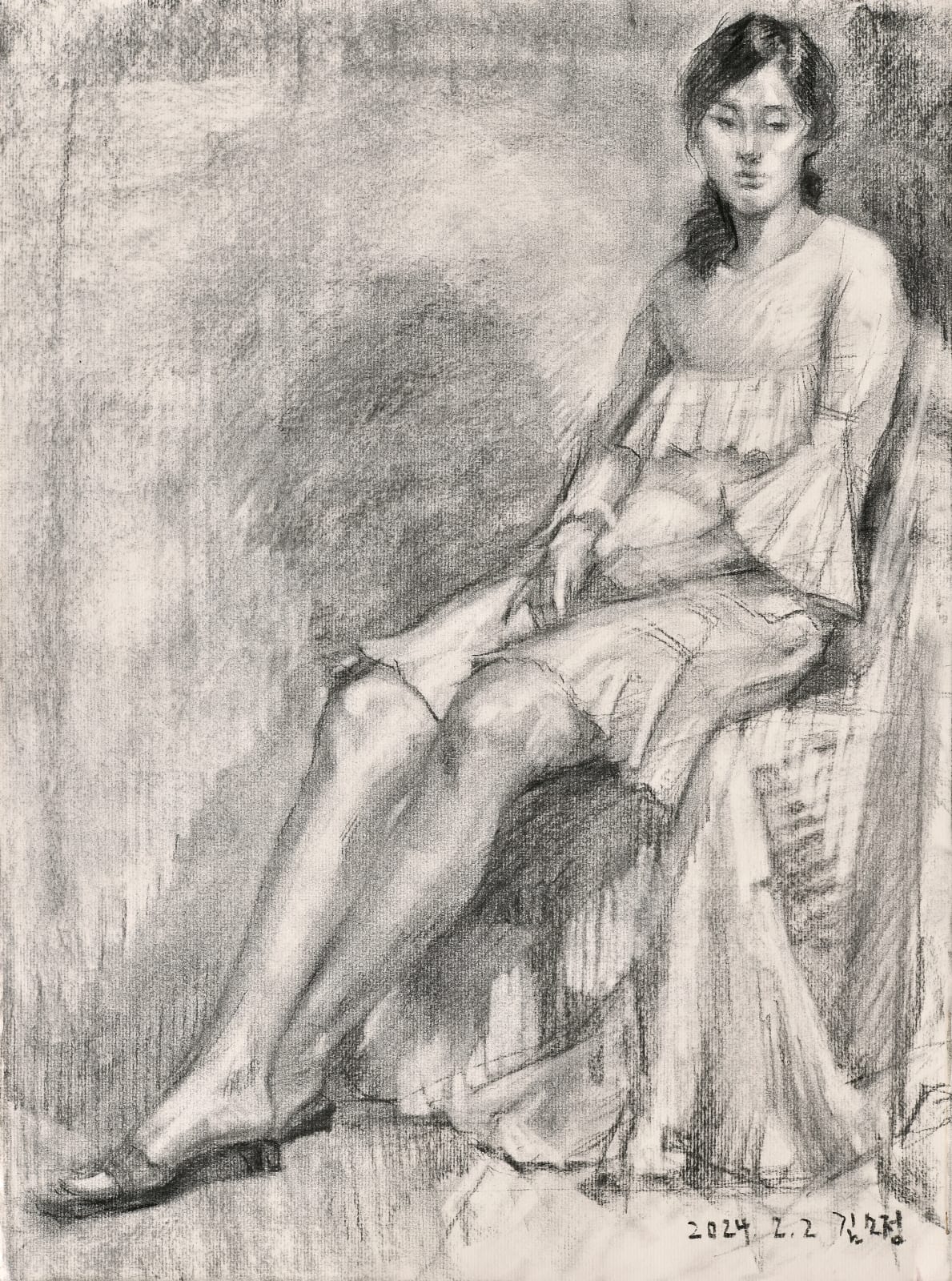 김소정 KIM, So Jeong, 여인 좌상 스케치, 2024