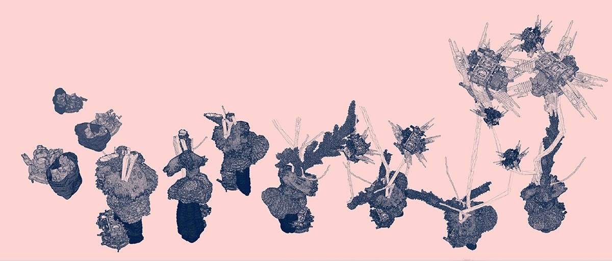 Viraag Desai, Emergence, 3d Asset - Compressor, Brain Coral, Red Coral, Futurist Architecture , 2020