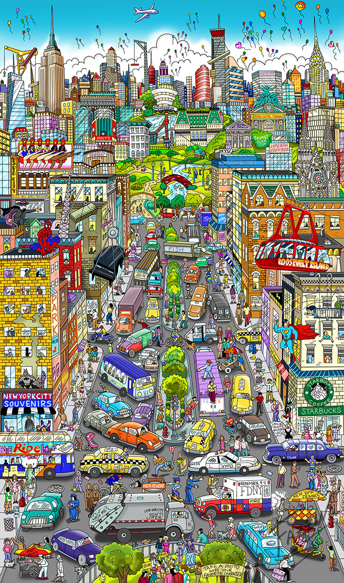 Charles Fazzino, in NY...It's the characters you meet