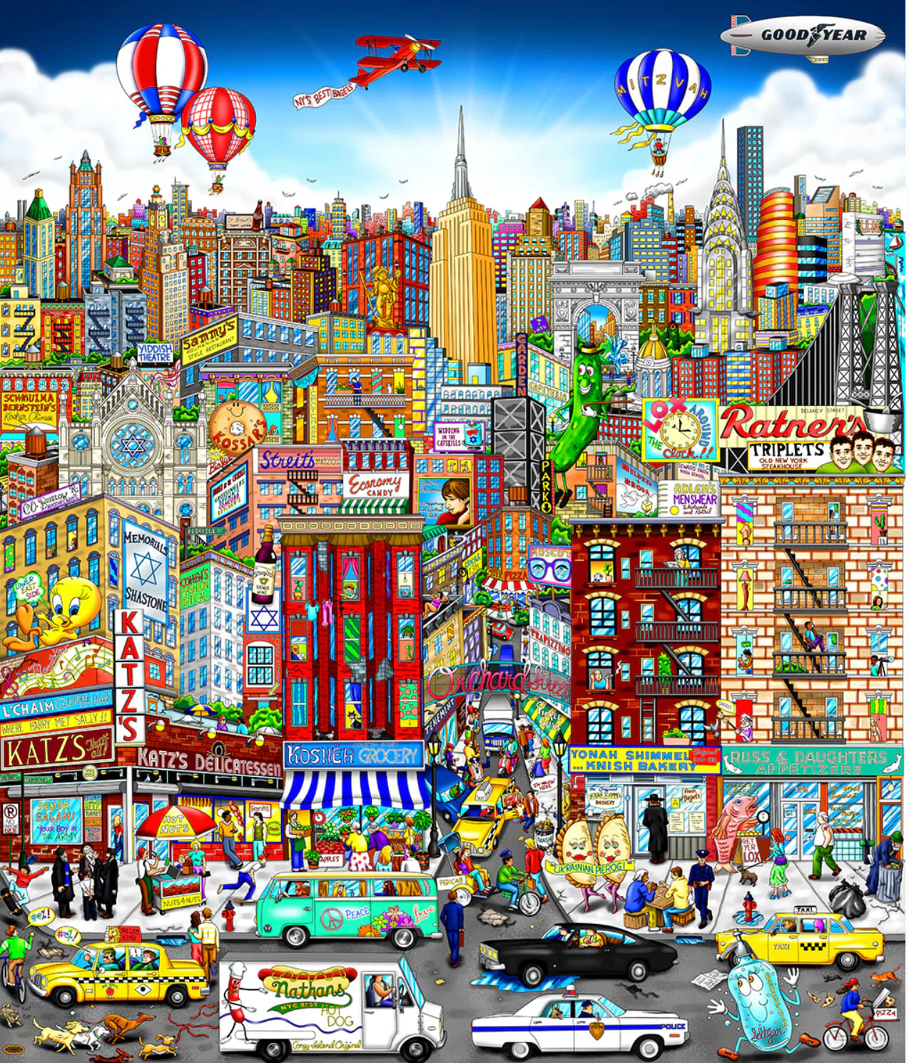 Charles Fazzino, Schmoozing with Chutzpah on the Lower East Side