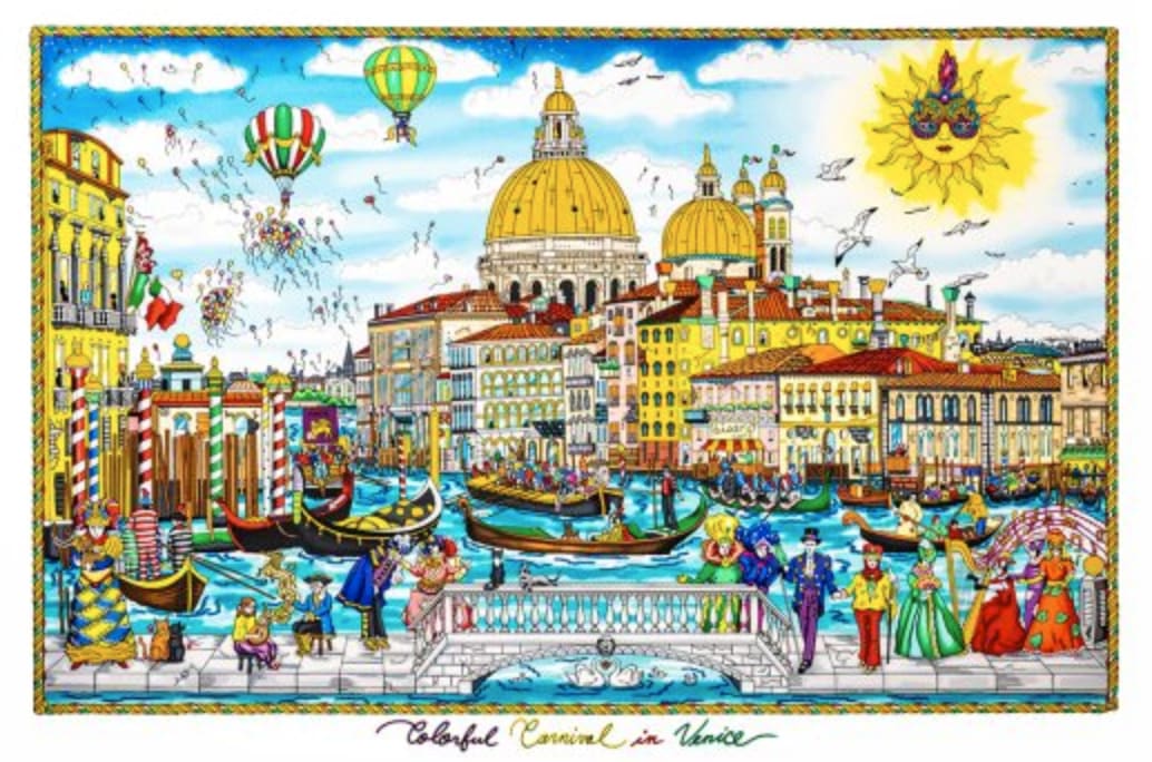 Charles Fazzino, Colorful Carnival In Venice