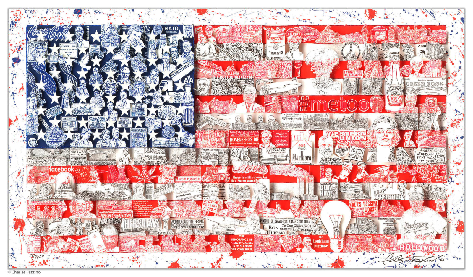 Charles Fazzino, Historically... Our American Flag, 2019