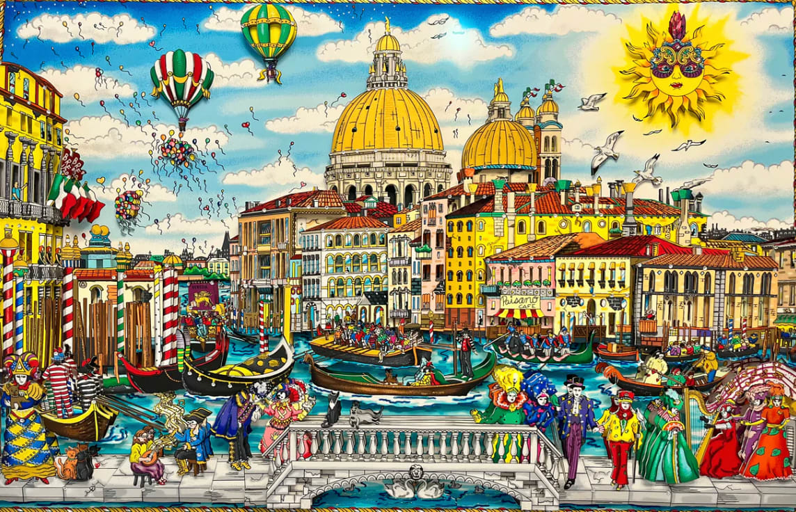 Charles Fazzino, Colorful Carnival In Venice