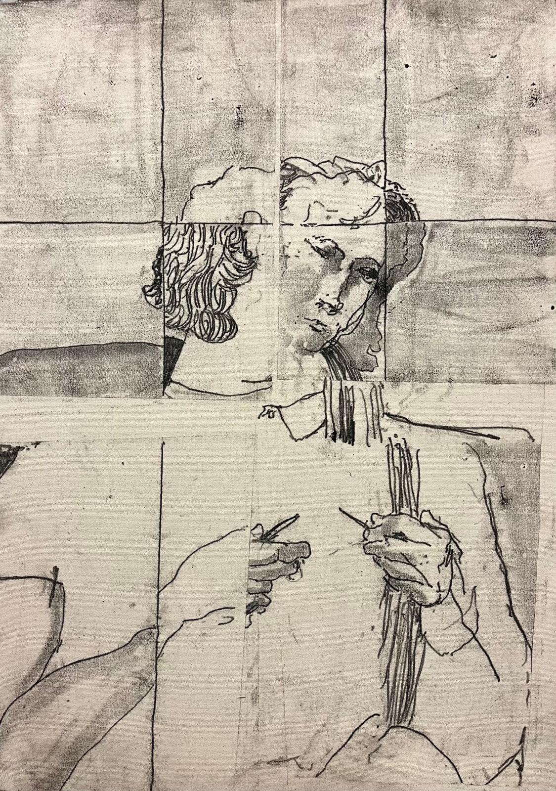 Daniel Kerrison Stock, Portrait of Rose Knitting, 2024