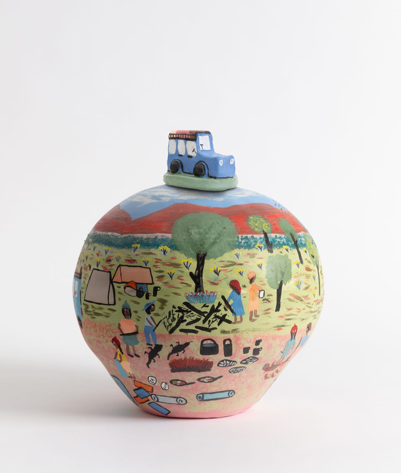 Hermannsburg Potters, Josie Fly – Camping at Karnta-time (cold time), 2025