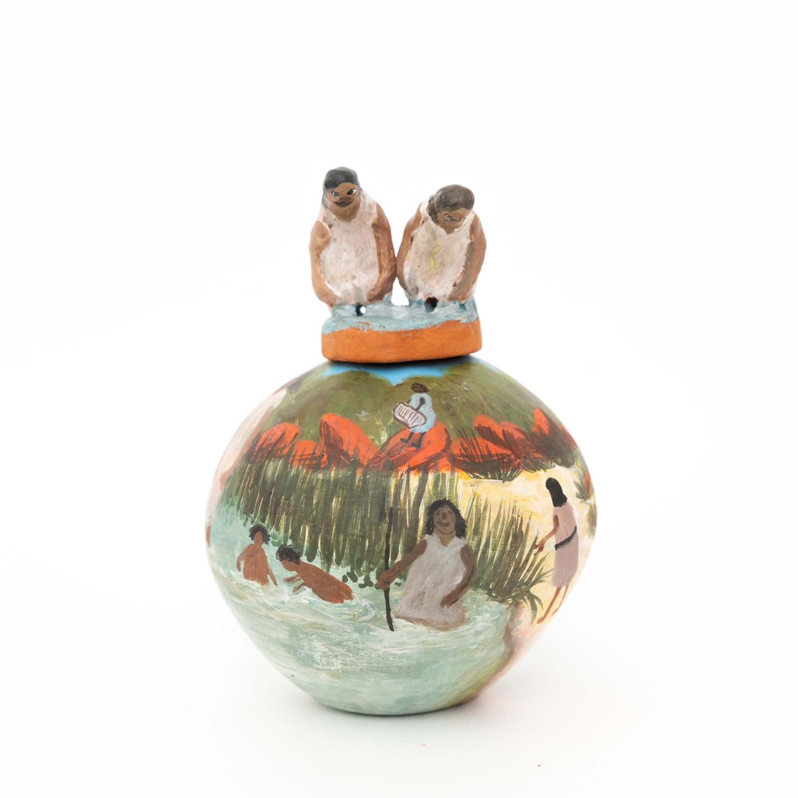 Hermannsburg Potters, Judith Pungarta Inkamala – Kwatja (water), Other side from Good Camp , 2023