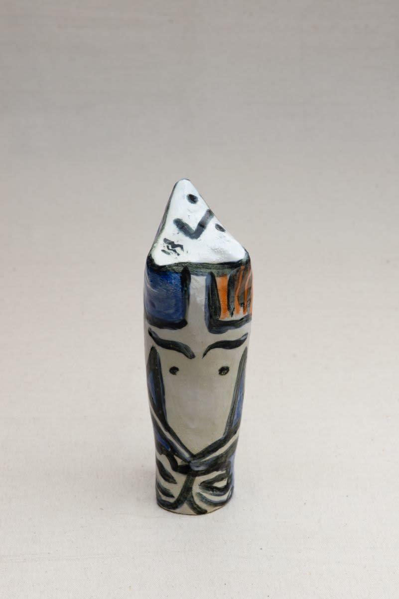 Deborah Halpern, Small Person (Orange Hair and Blue), 2017