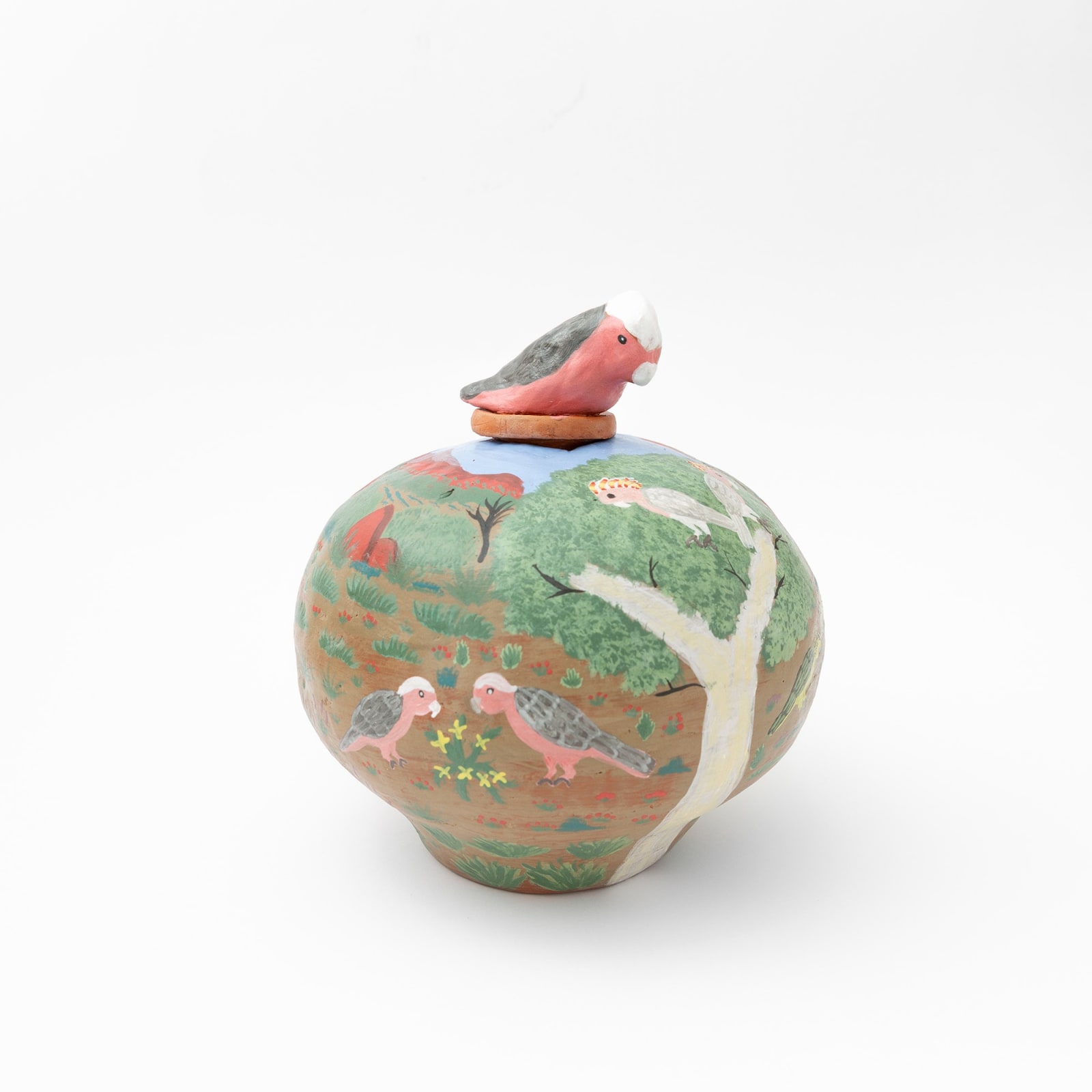 Hermannsburg Potters, Alizha Coulthard Panangka – Elintja (Galah), 2023