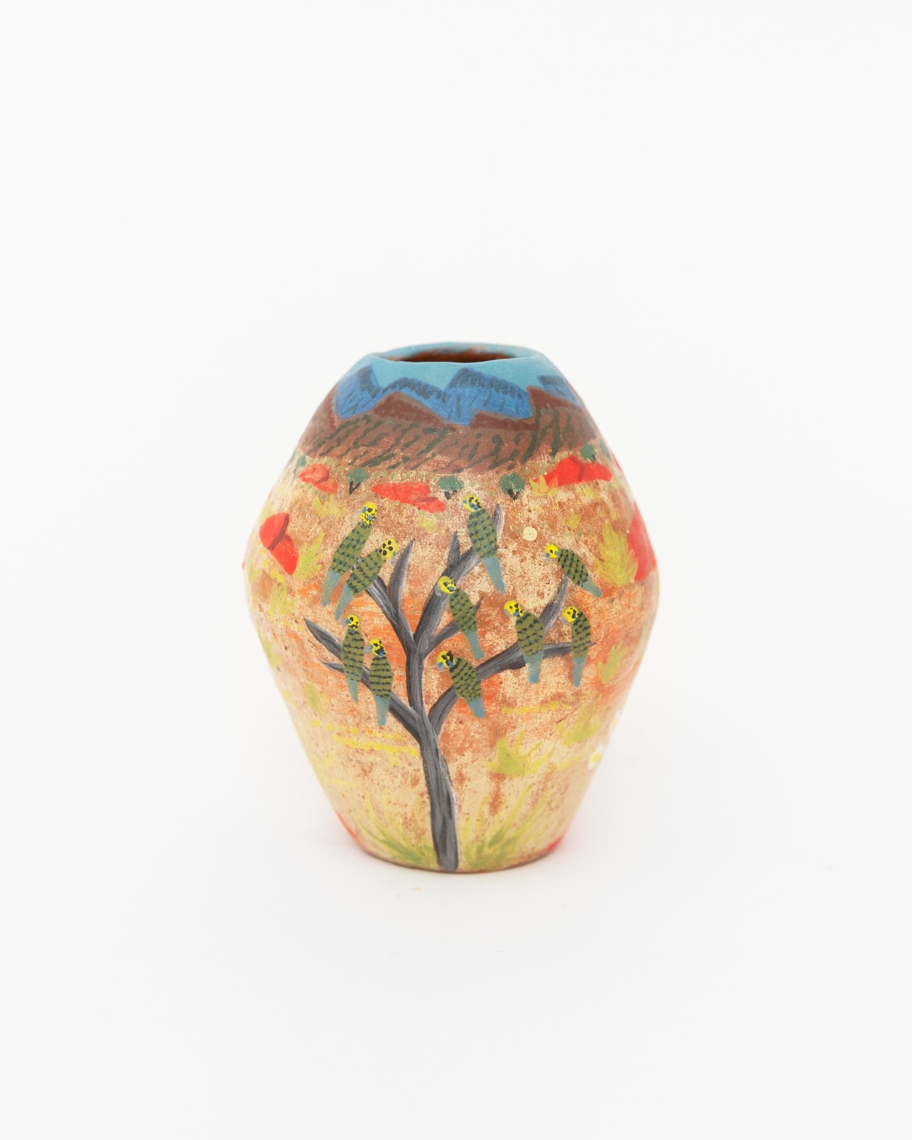 Hermannsburg Potters, Alizha Panangka Coulthard – Lyerrtjina (budgerigar), 2023