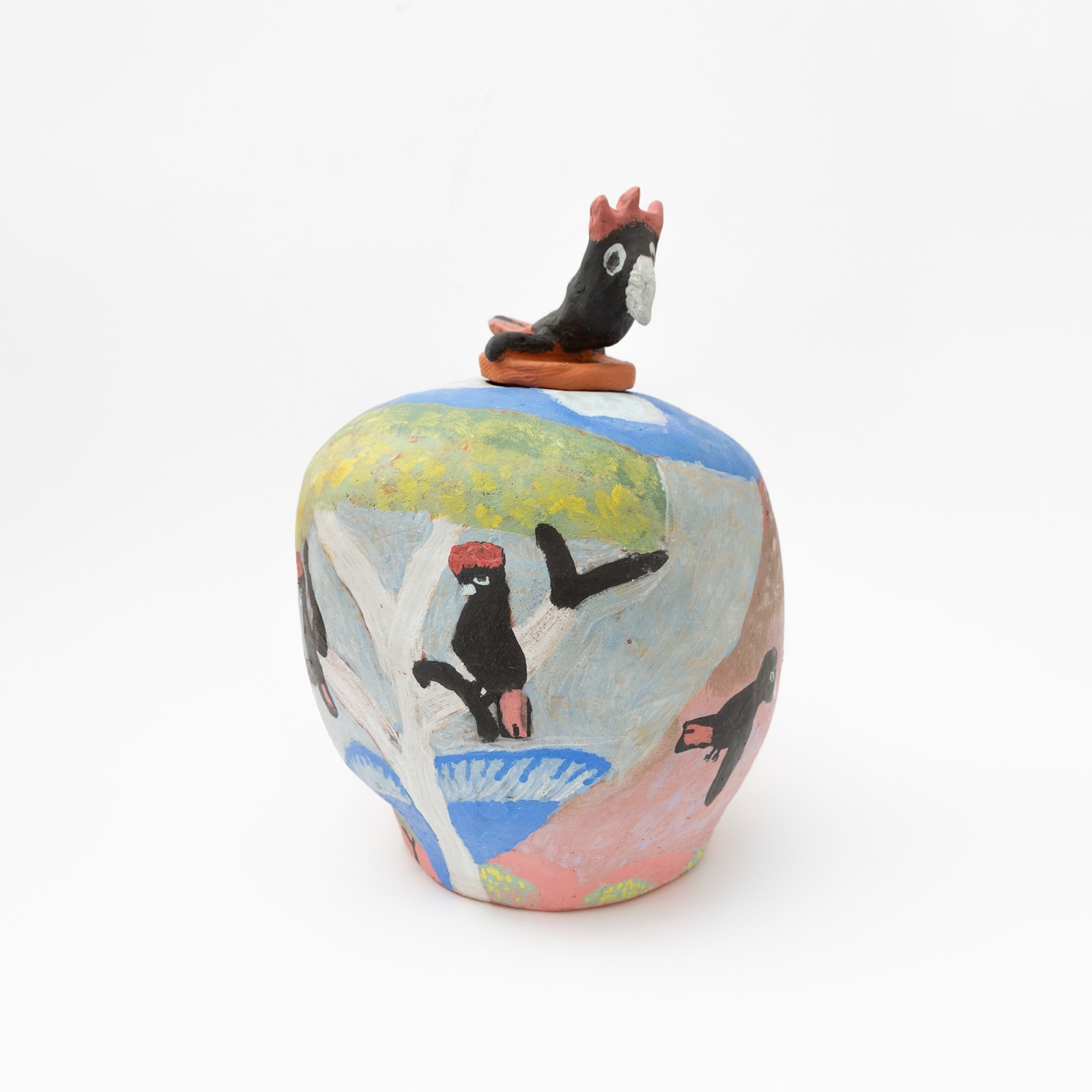 Hermannsburg Potters, Rex Pareroultja Evance – Erraarnta (Red-Tailed Black Cockatoo), 2023