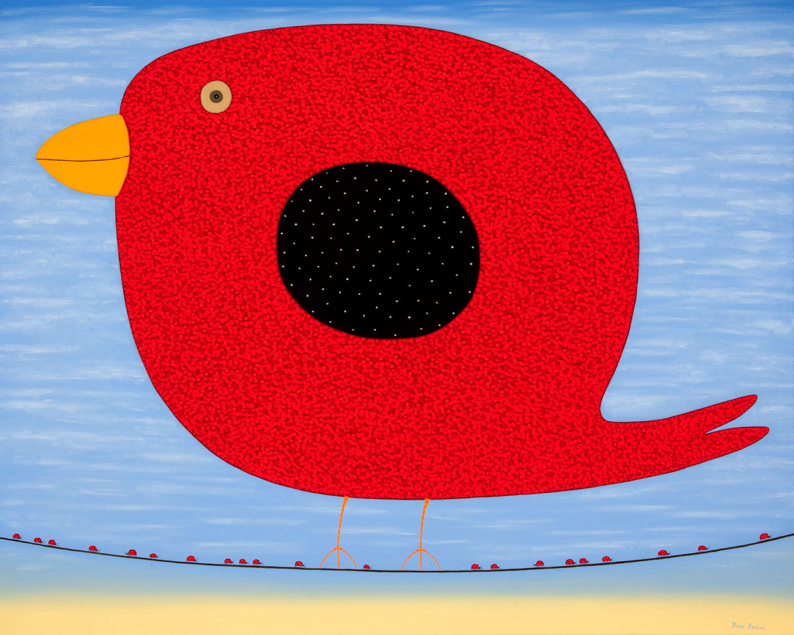 Dean Bowen, Balancing Bird (Ladybird Highway), 2021