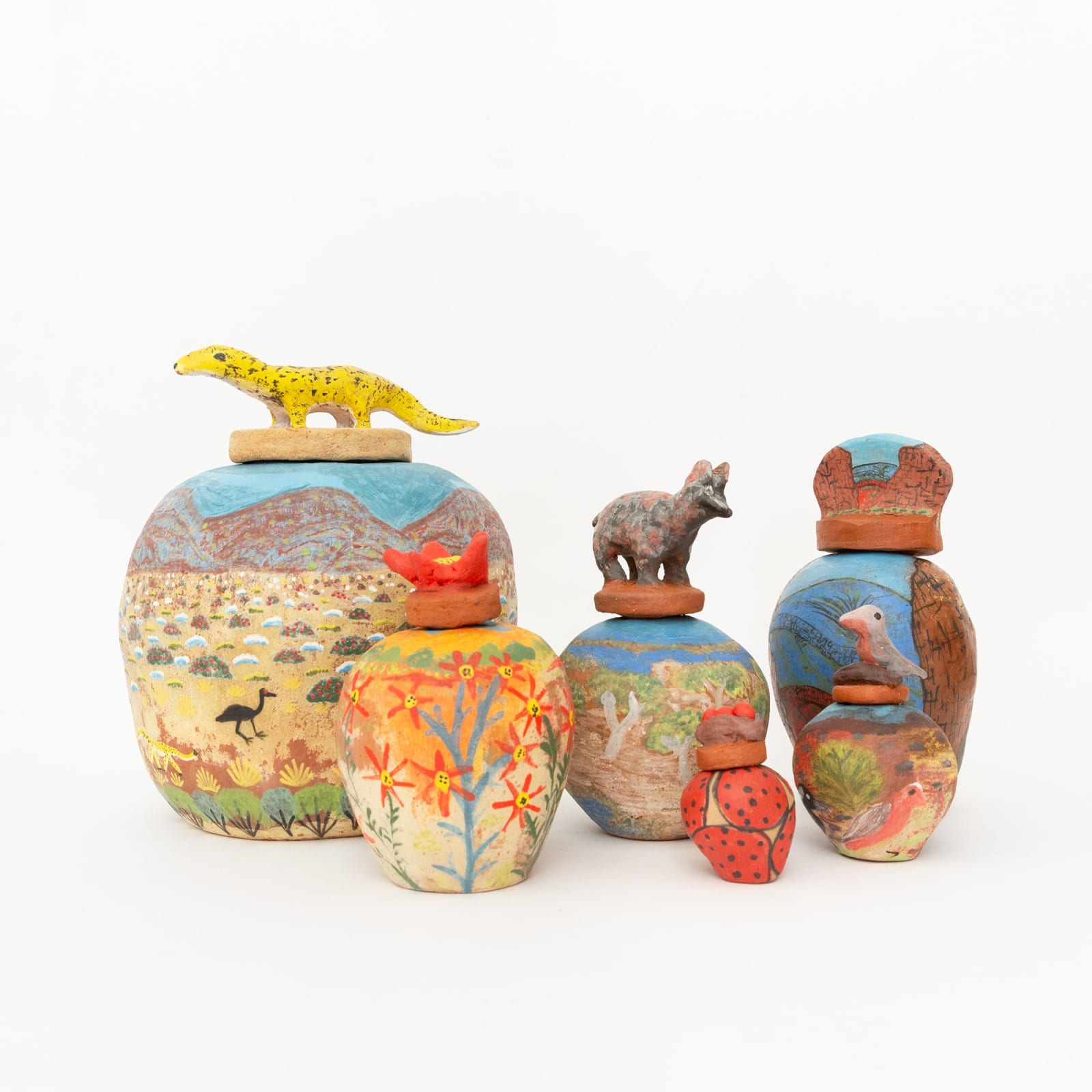 Hermannsburg Potters, Claire Pareroultja – Puppy dog and Arrara, 2023