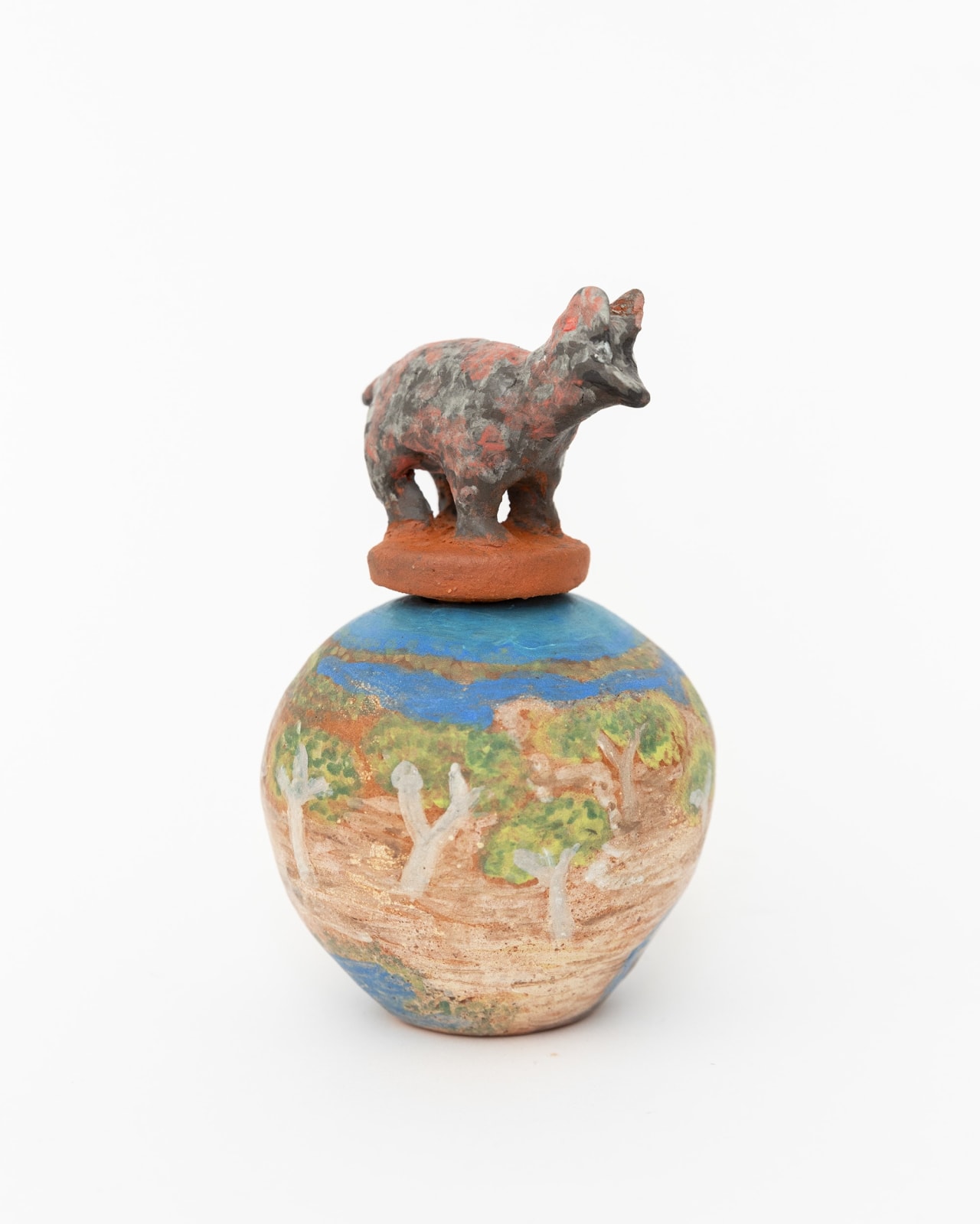 Hermannsburg Potters, Claire Pareroultja – Puppy dog and Arrara, 2023