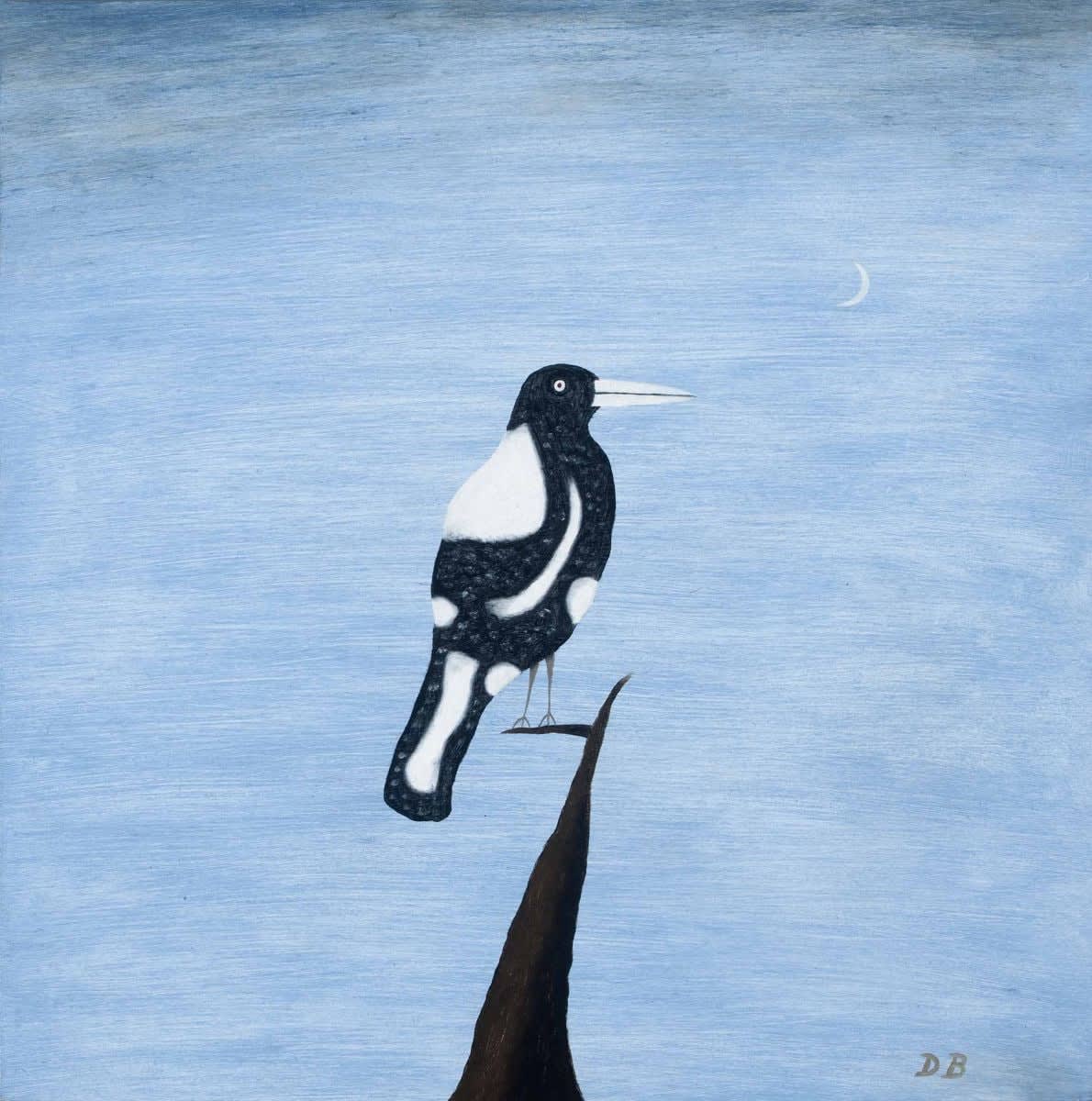 Dean Bowen, Magpie Watching the Moon (Study), 2015