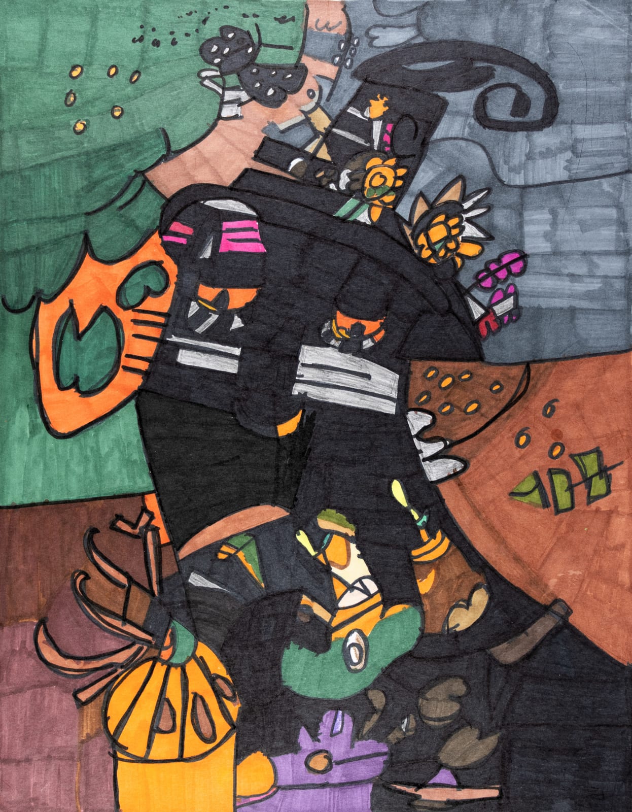 Maria Vanik, Black Cats Colors and hat Helloween Catolina Galvan, 2024