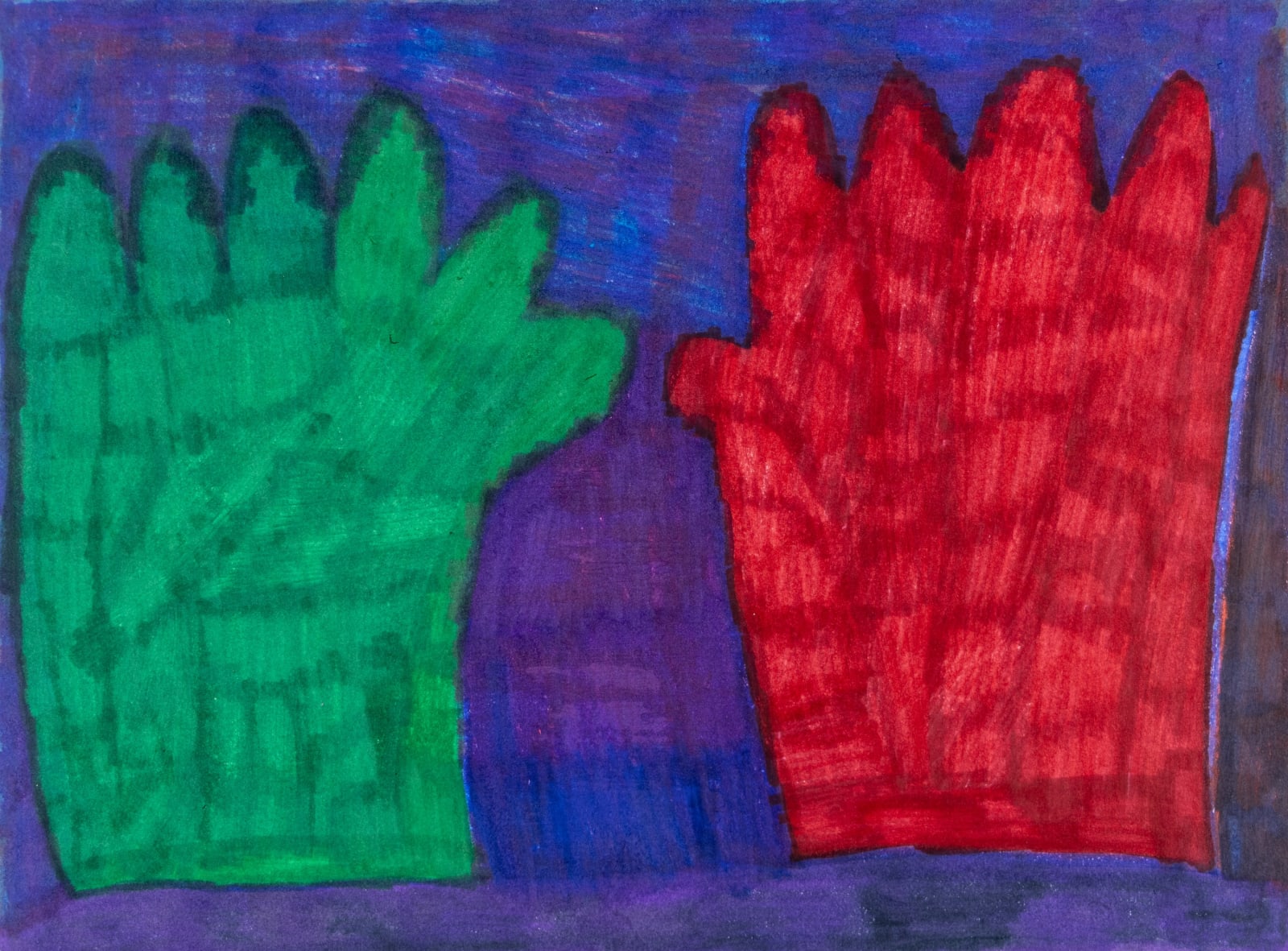 Kelly Stone, Two Hands – Green and Red, 2021