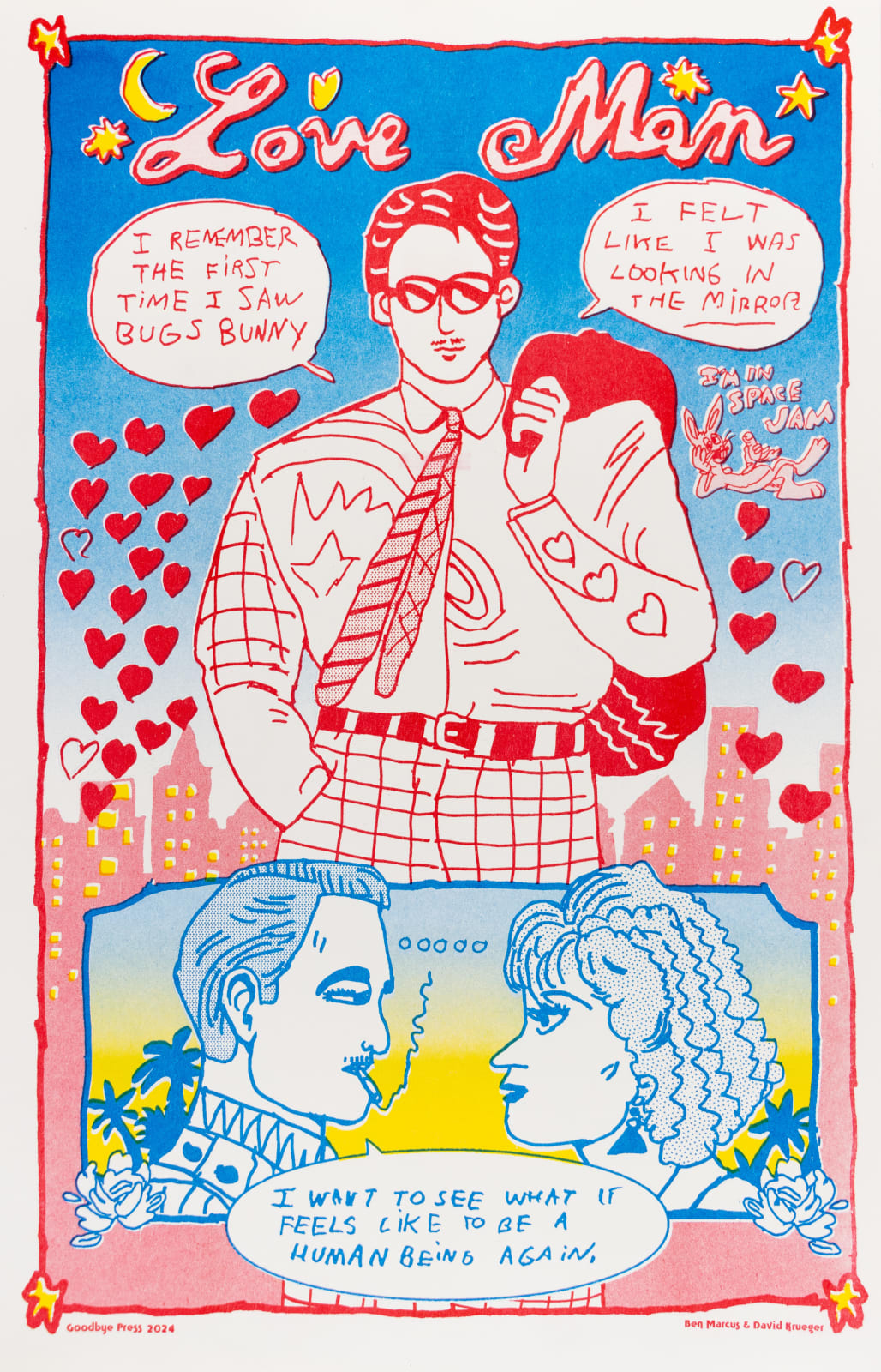 David Krueger with Ben Marcus, Love Man Space Jam Print, 2024