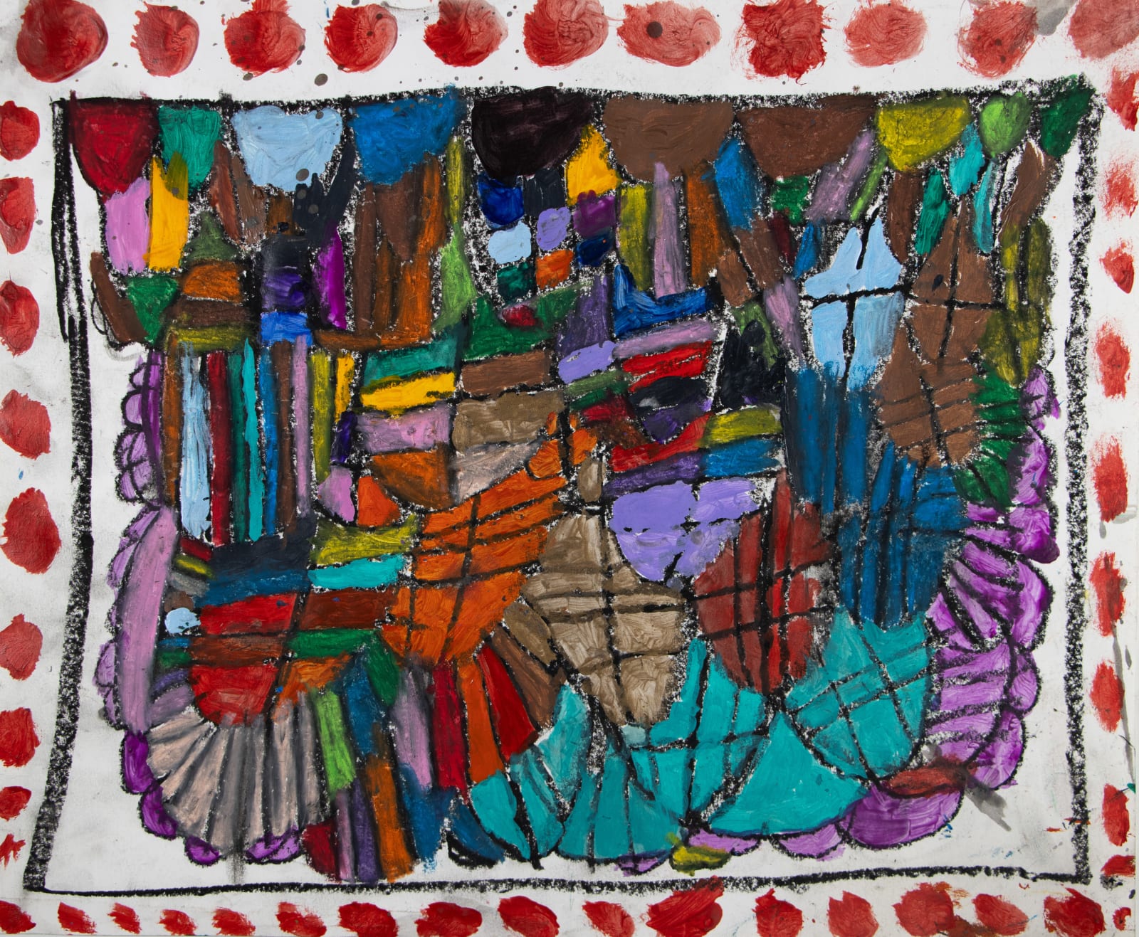 Marcus Imani Kennedy, Art Design Rainbow Pattern and Dots, 2021