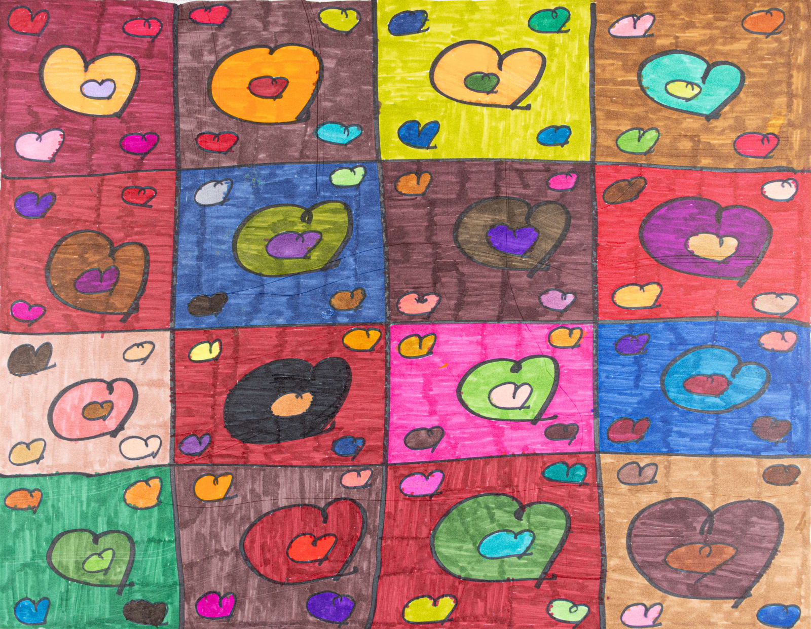 Maria Vanik, Hearts and Rainbow Colors, 2023