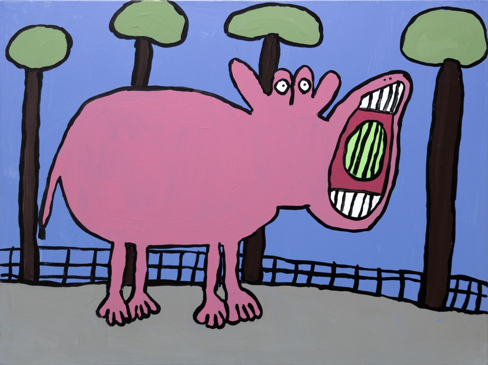 Alex Scott, A Hippo Eating a Watermelon, 2019