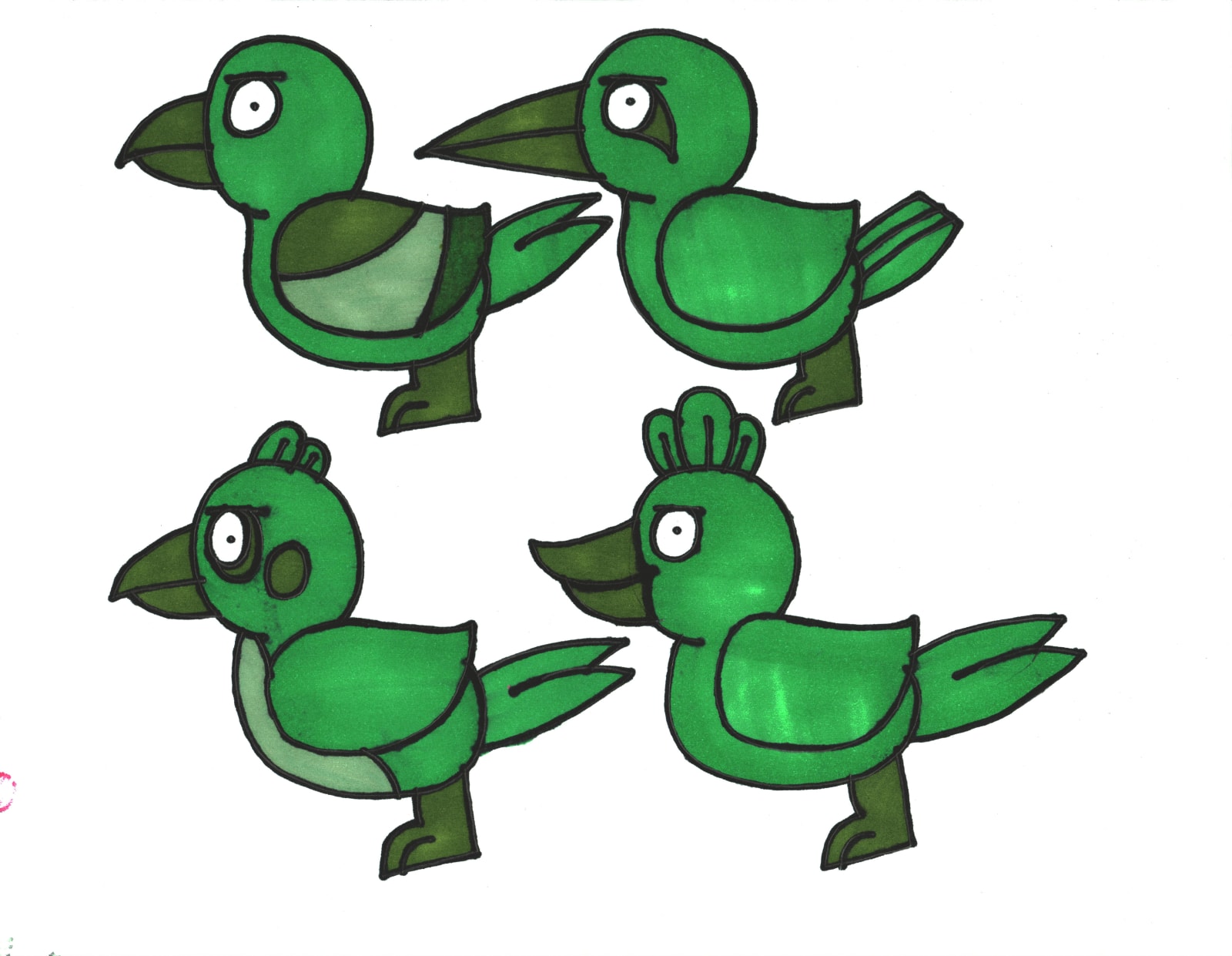 Noel Herrera, Untitled (Four Green Birds) , n.d.