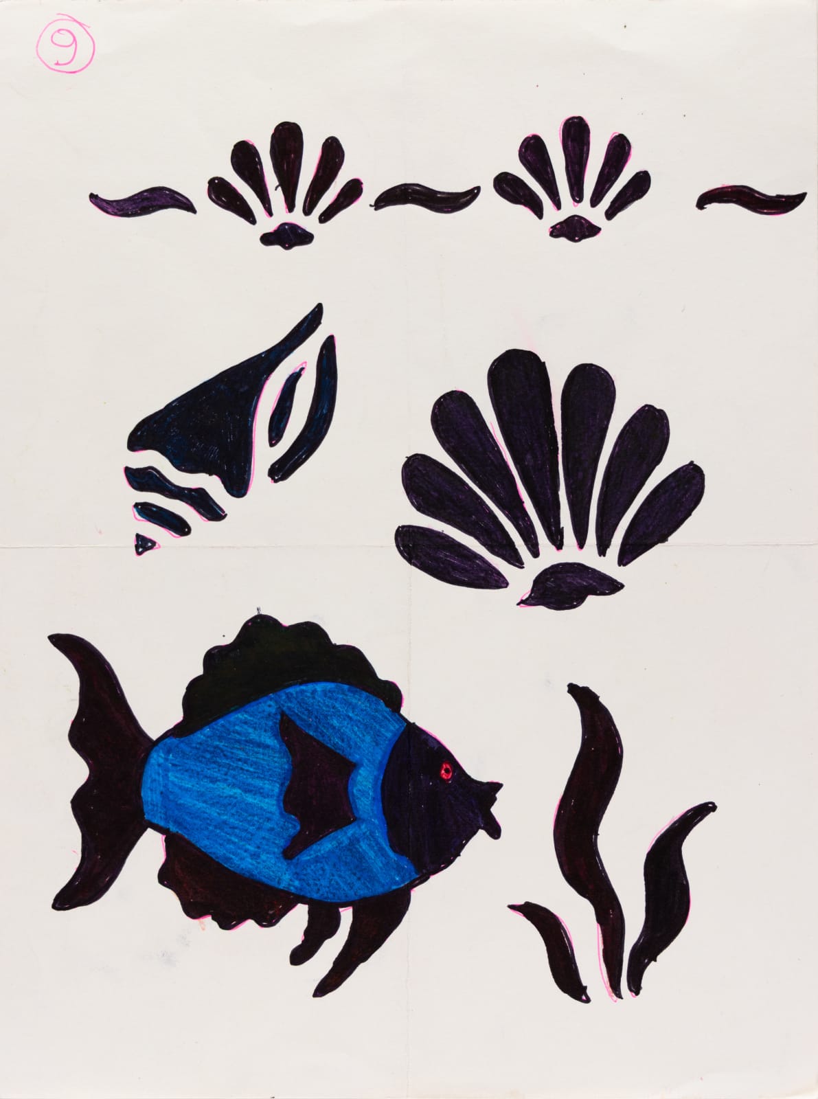 Stefan Harhaj, Untitled (Fish Stencil Work), 2020